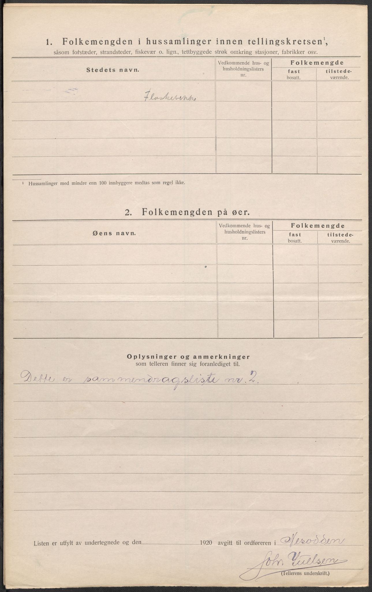 SAO, 1920 census for Nesodden, 1920, p. 10