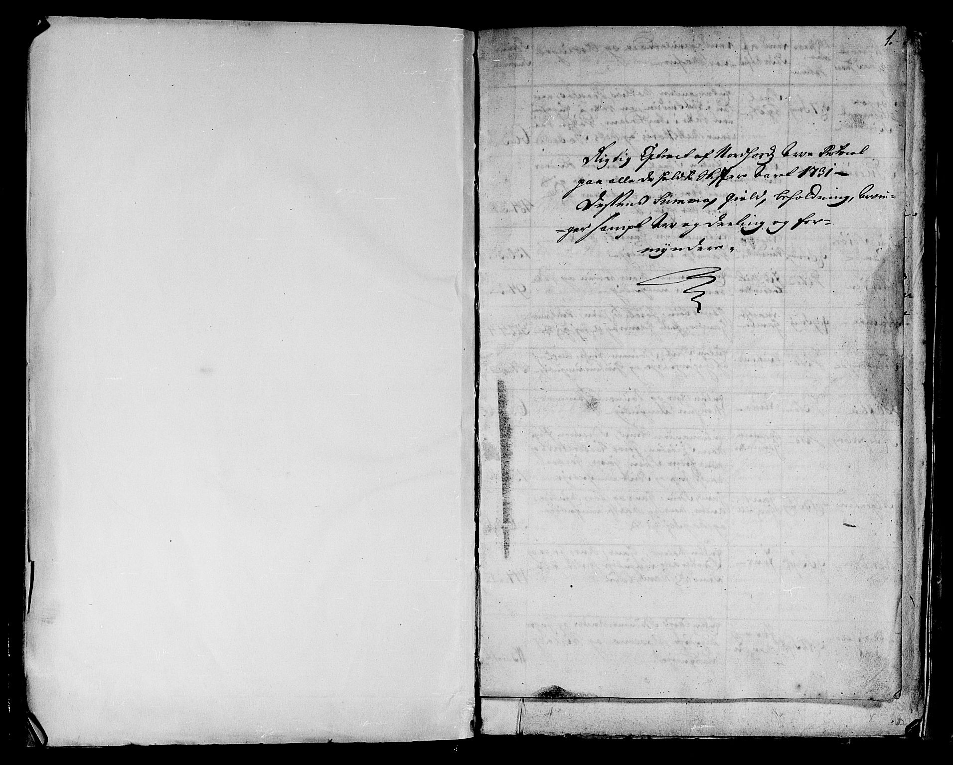 Stiftamtmannen i Bergen, AV/SAB-A-100006/F/Fd/Fdd/0003 / Lnr. 1972 - Nordhordland, 1731-1748, p. 1a