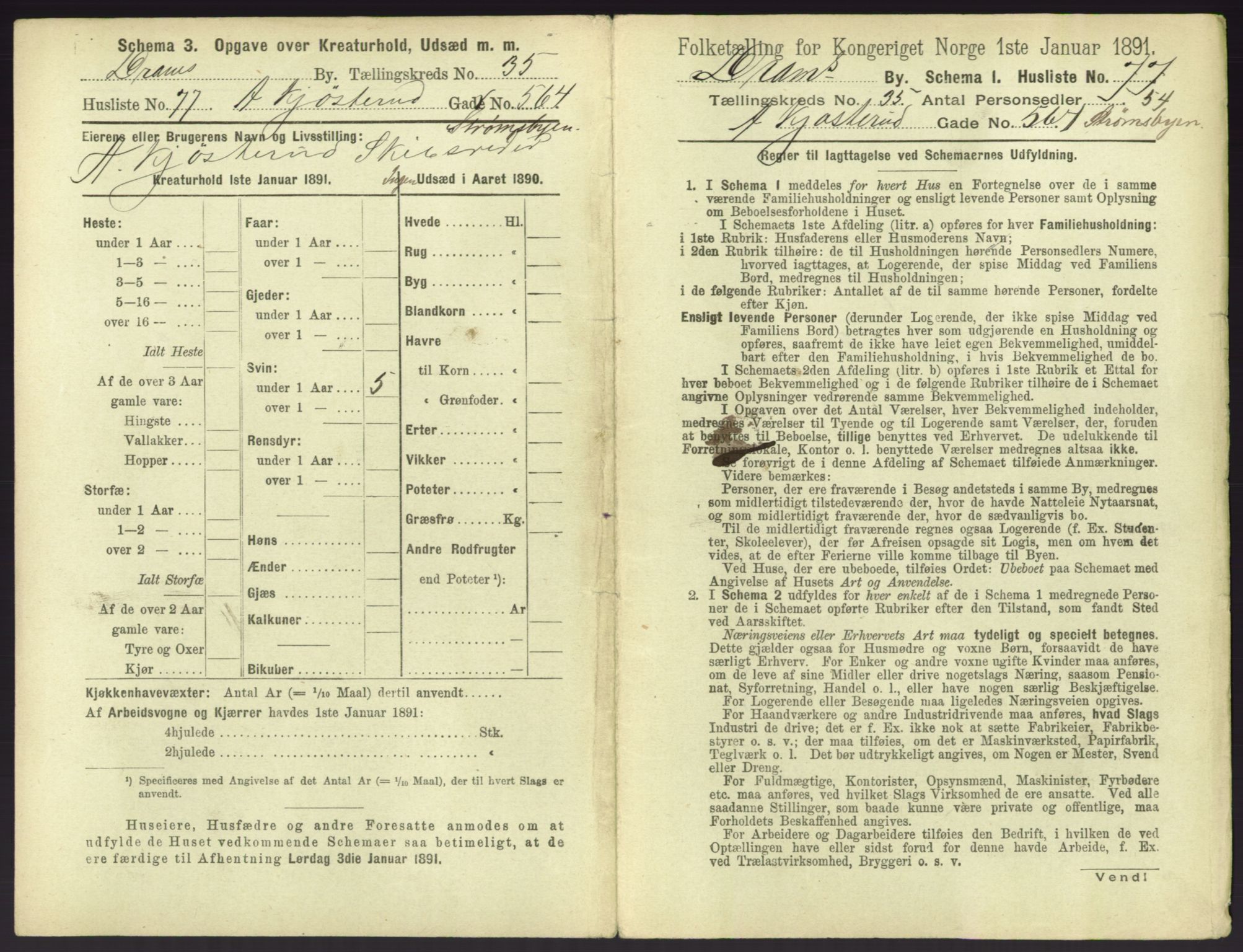 RA, 1891 census for 0602 Drammen, 1891, p. 3261