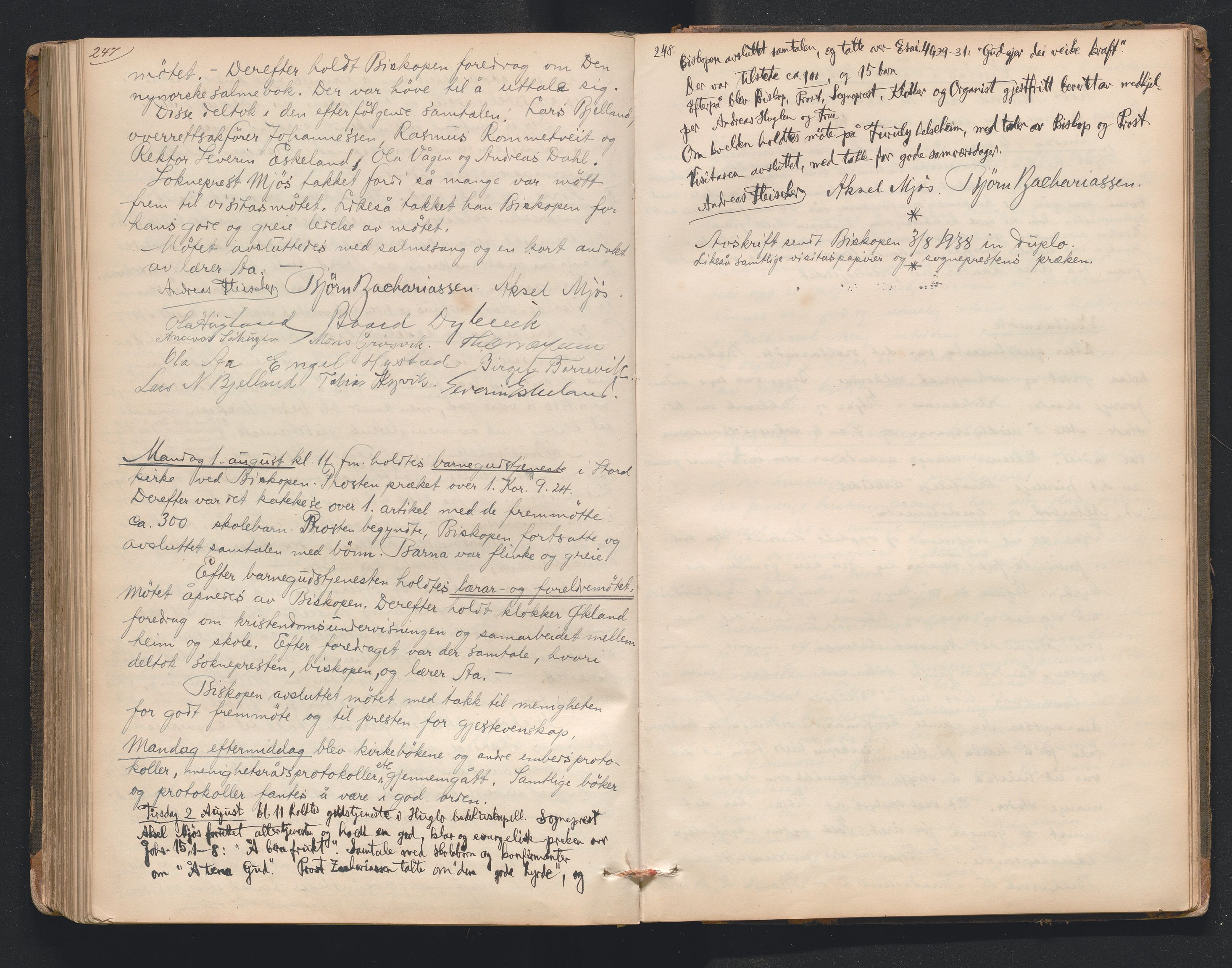 Nordre Sunnhordland prosti, AV/SAB-A-99912/F/L0001: Visitasprotokoll , 1860-1959, p. 247