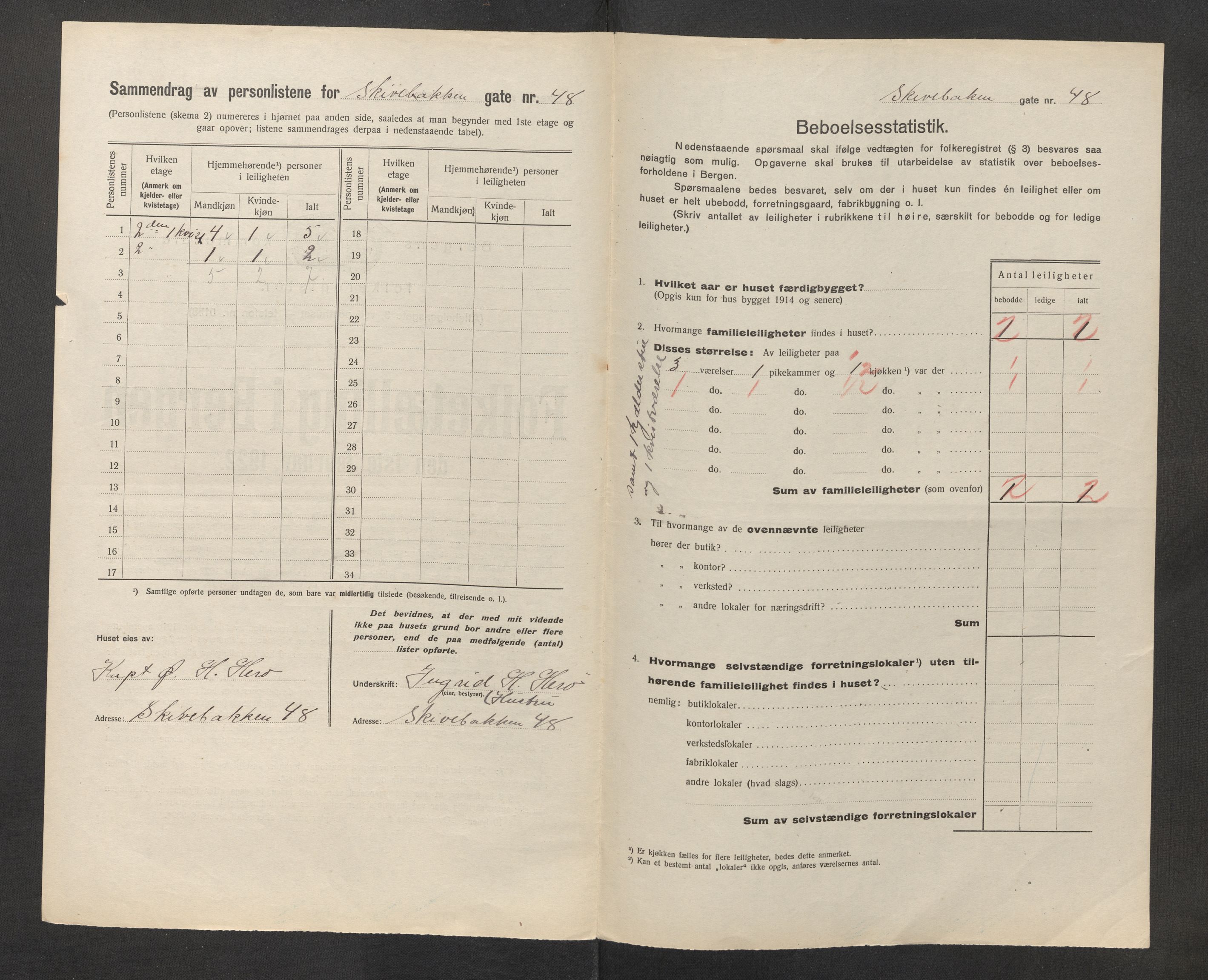 SAB, Municipal Census 1922 for Bergen, 1922, p. 37076