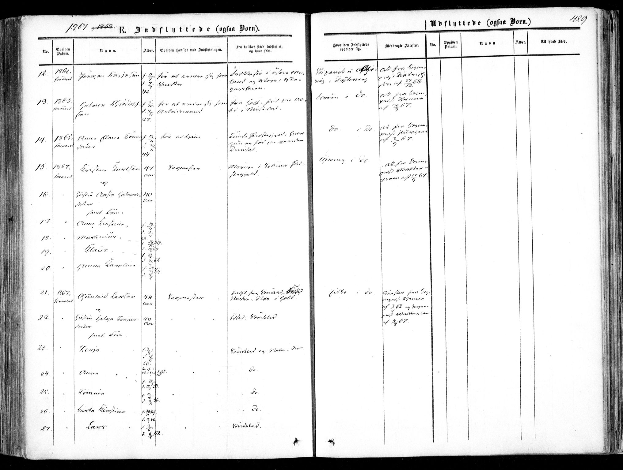 Dypvåg sokneprestkontor, SAK/1111-0007/F/Fa/Faa/L0006: Parish register (official) no. A 6, 1855-1872, p. 429
