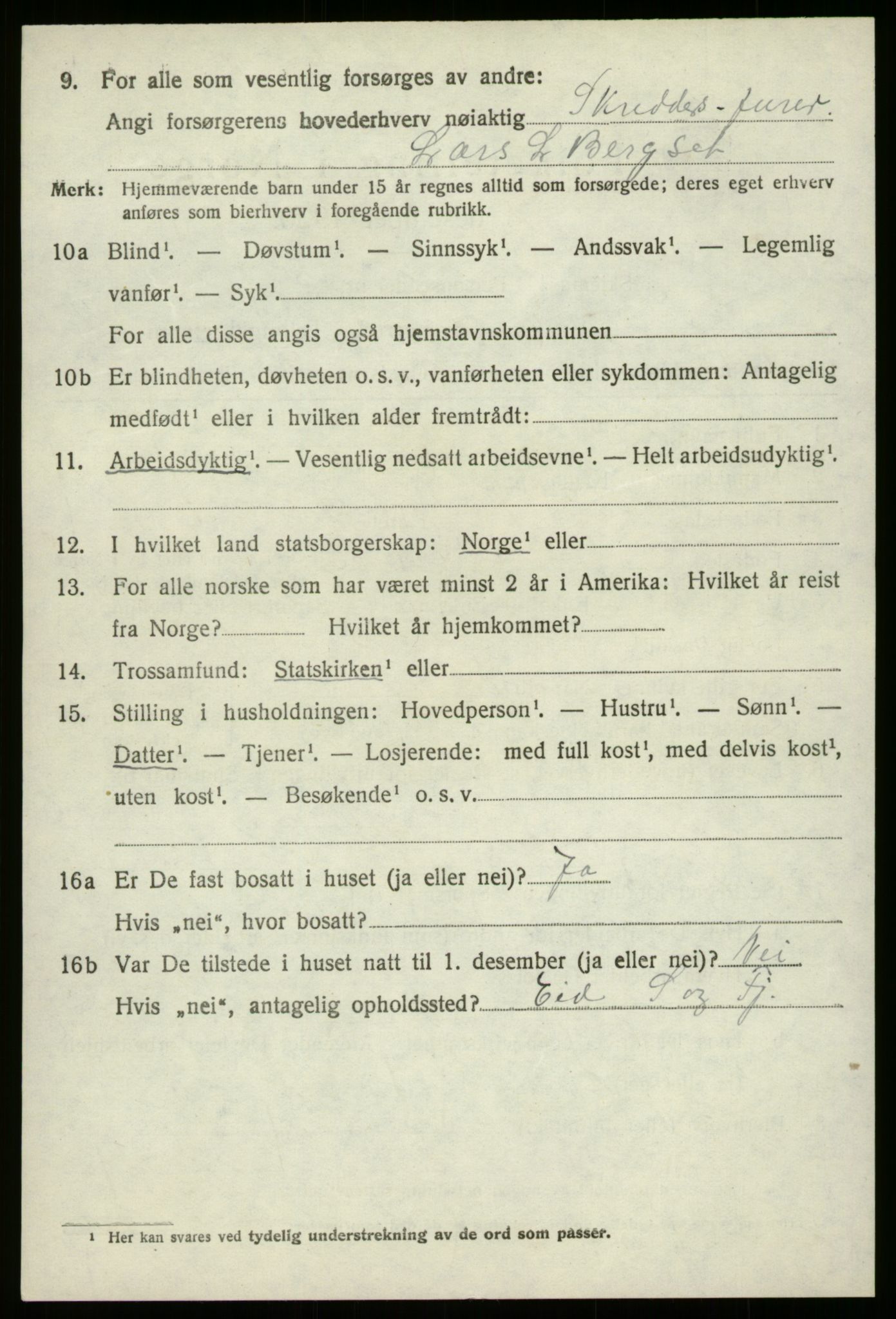 SAB, 1920 census for Innvik, 1920, p. 4874