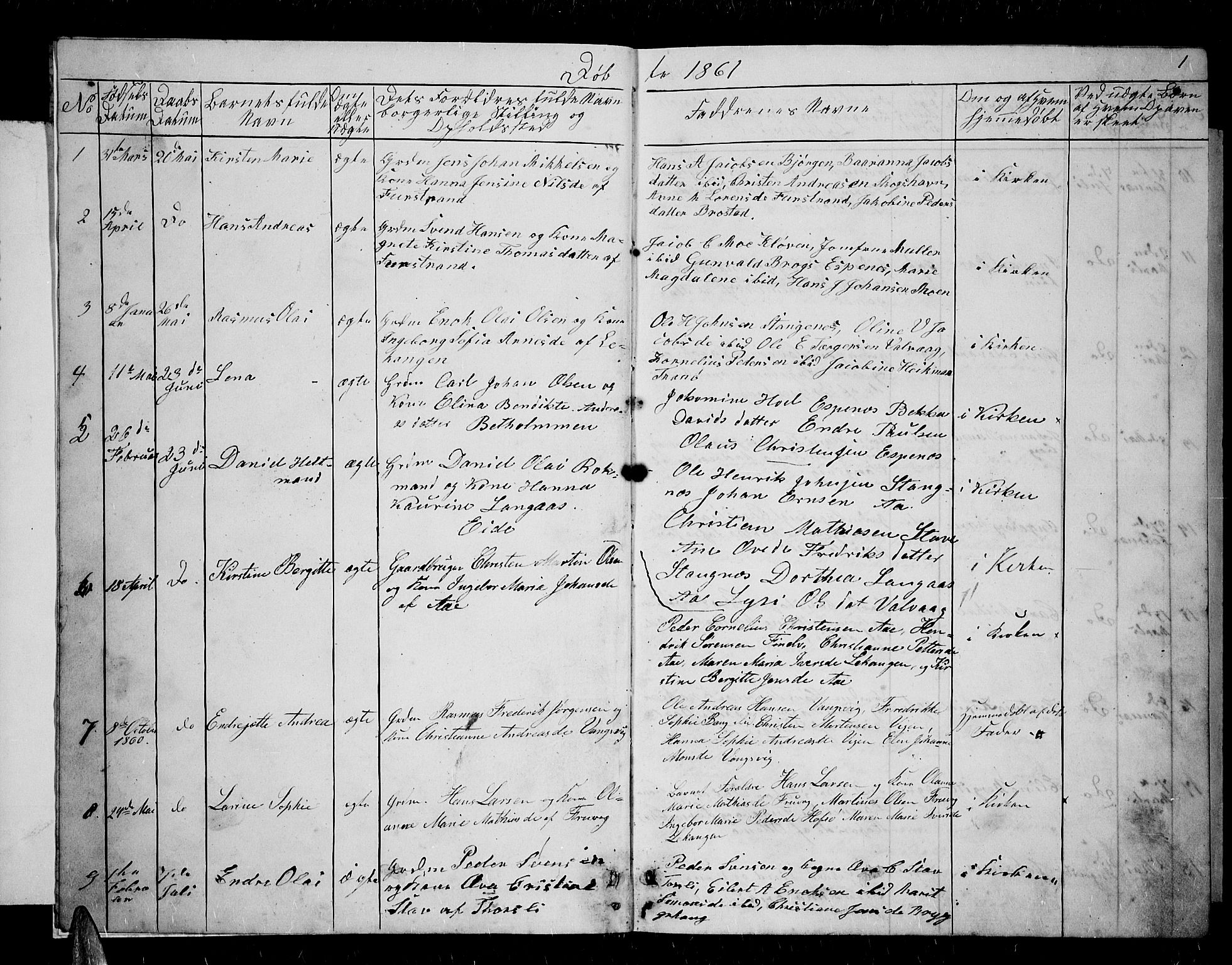 Tranøy sokneprestkontor, SATØ/S-1313/I/Ia/Iab/L0003klokker: Parish register (copy) no. 3, 1861-1887, p. 1