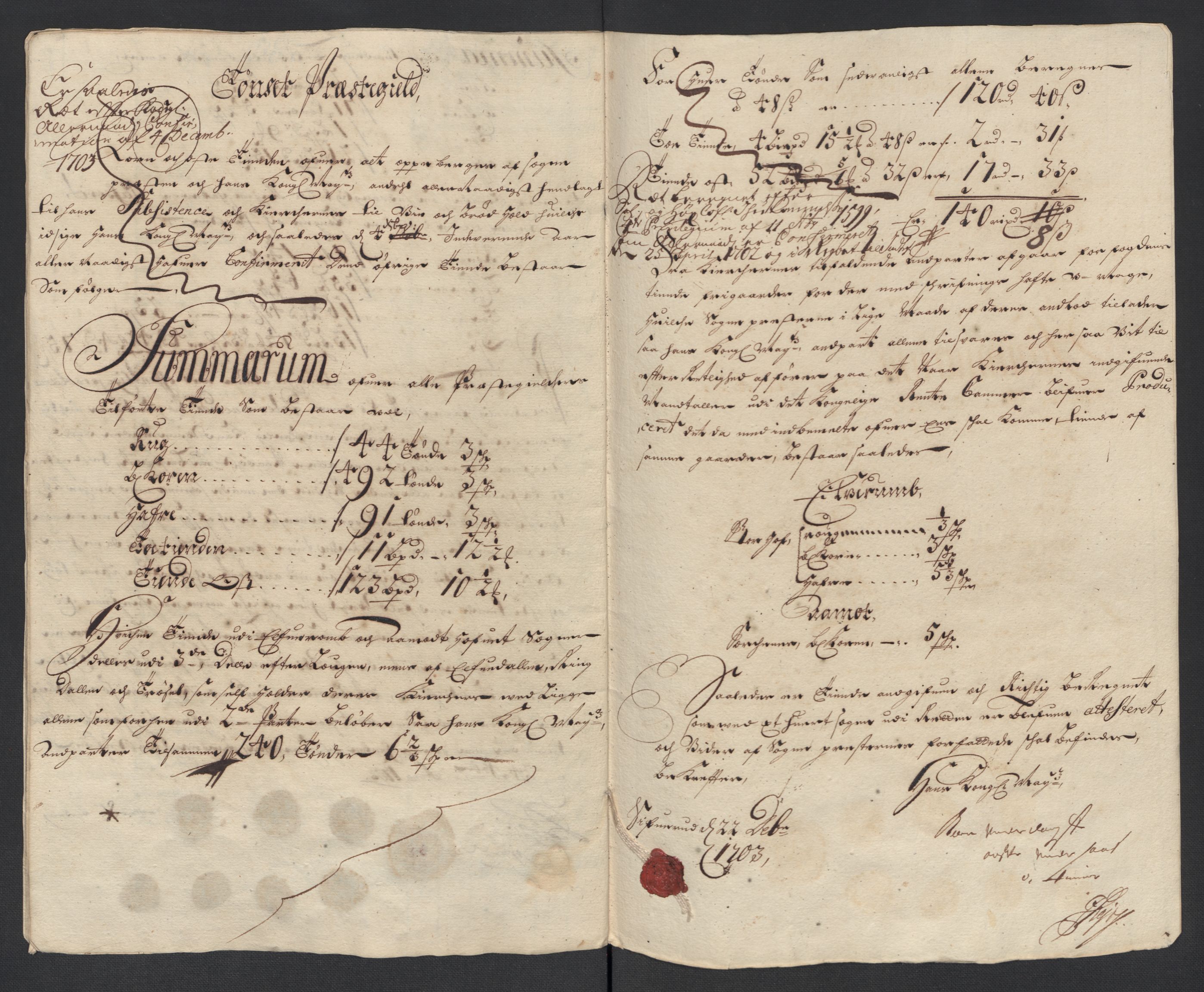 Rentekammeret inntil 1814, Reviderte regnskaper, Fogderegnskap, RA/EA-4092/R13/L0841: Fogderegnskap Solør, Odal og Østerdal, 1703, p. 101