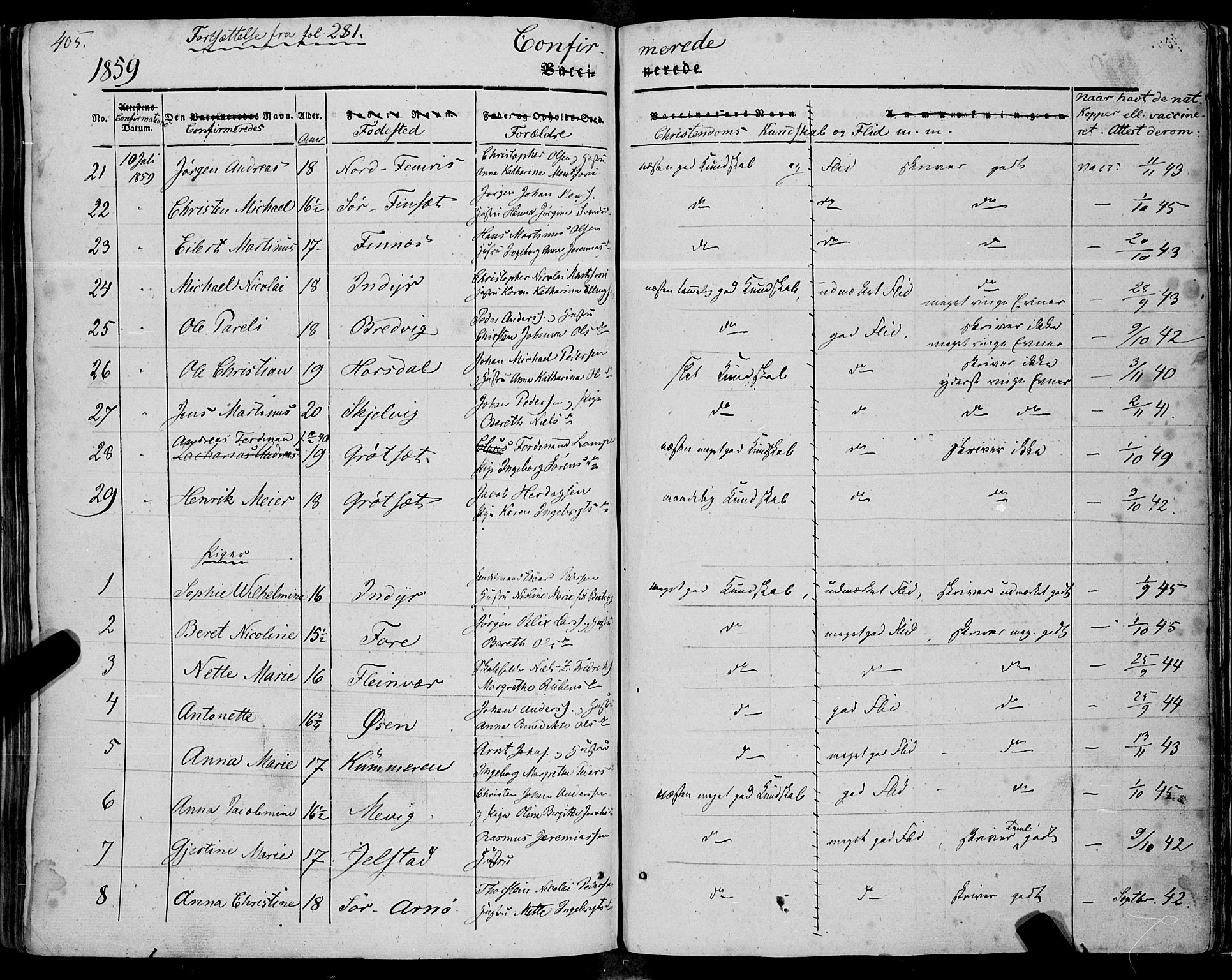 Ministerialprotokoller, klokkerbøker og fødselsregistre - Nordland, SAT/A-1459/805/L0097: Parish register (official) no. 805A04, 1837-1861, p. 405