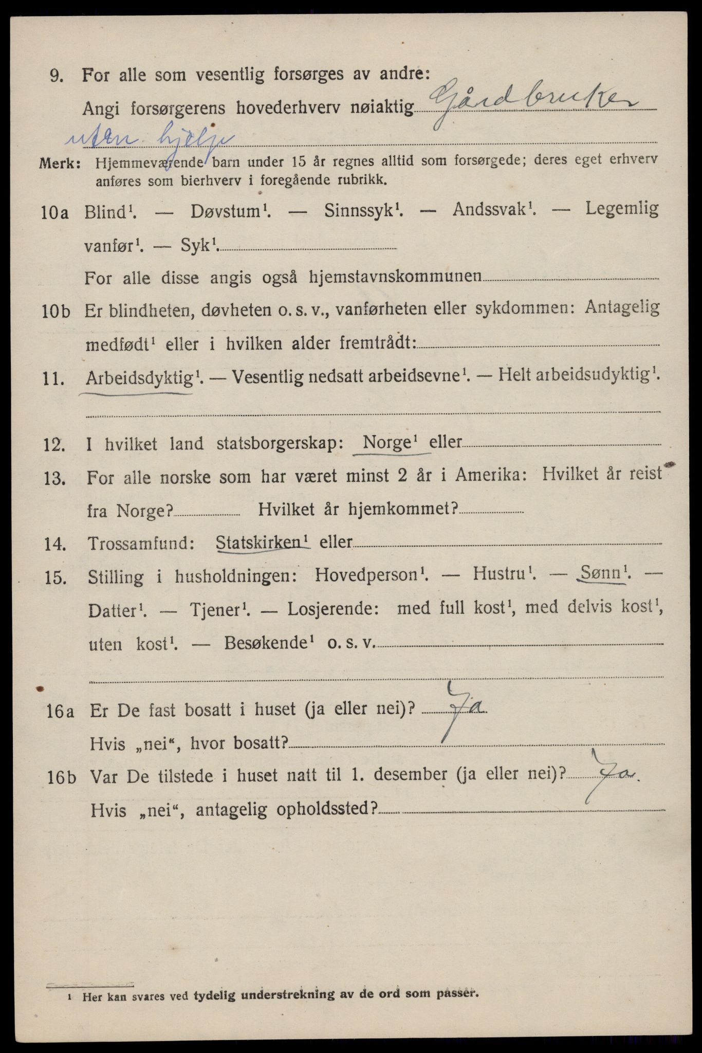 SAST, 1920 census for Eigersund, 1920, p. 3596