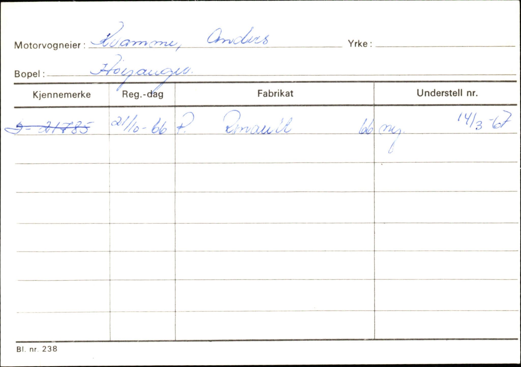 Statens vegvesen, Sogn og Fjordane vegkontor, AV/SAB-A-5301/4/F/L0130: Eigarregister Eid T-Å. Høyanger A-O, 1945-1975, p. 1848