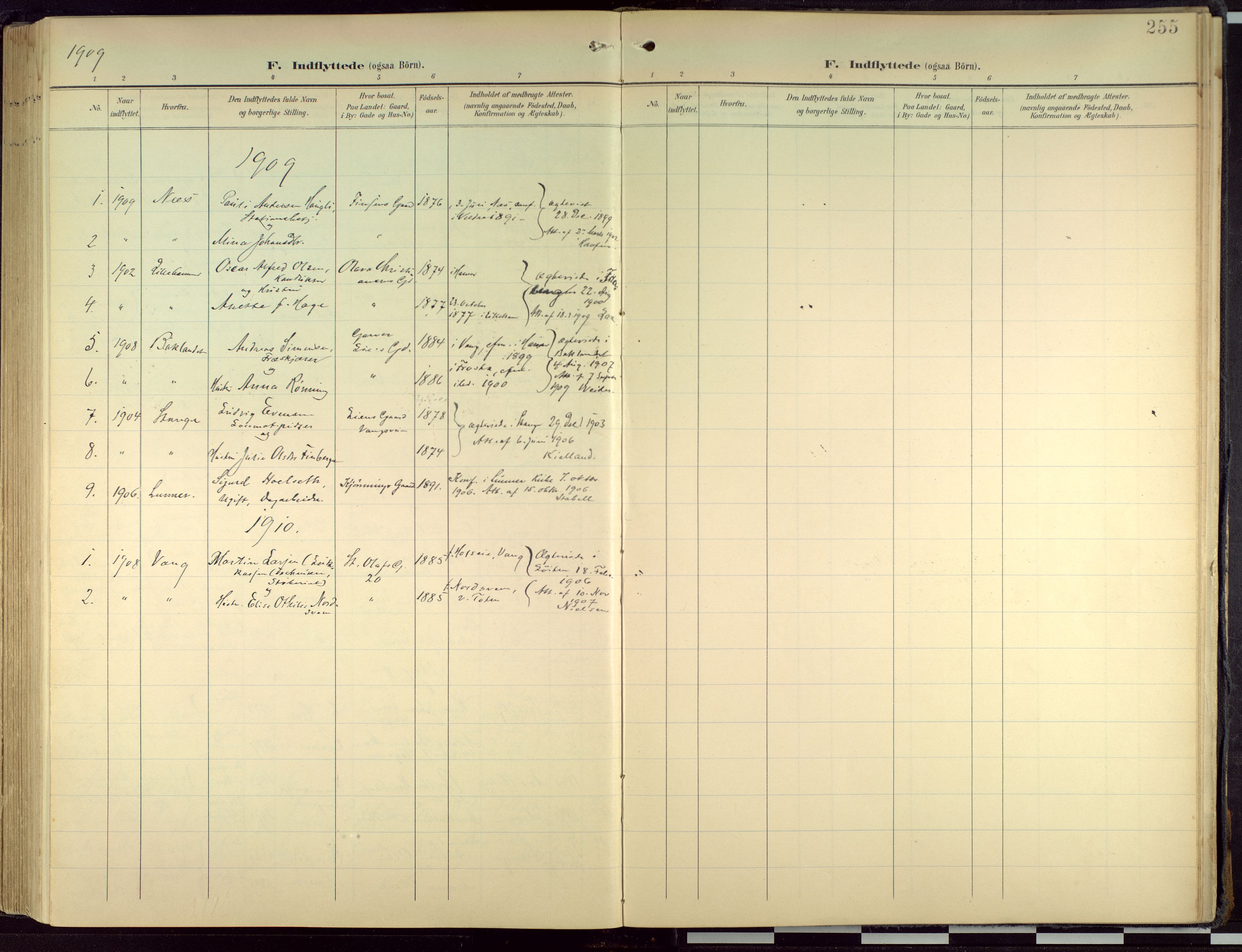 Hamar prestekontor, AV/SAH-DOMPH-002/H/Ha/Haa/L0004: Parish register (official) no. 4, 1899-1973, p. 255