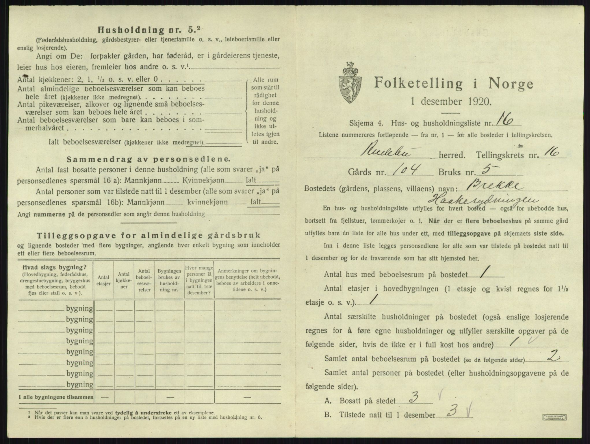 SAKO, 1920 census for Andebu, 1920, p. 902