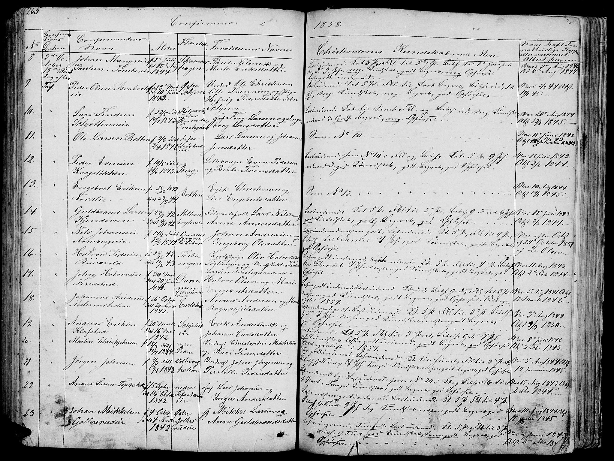 Romedal prestekontor, AV/SAH-PREST-004/L/L0009: Parish register (copy) no. 9, 1846-1866, p. 265