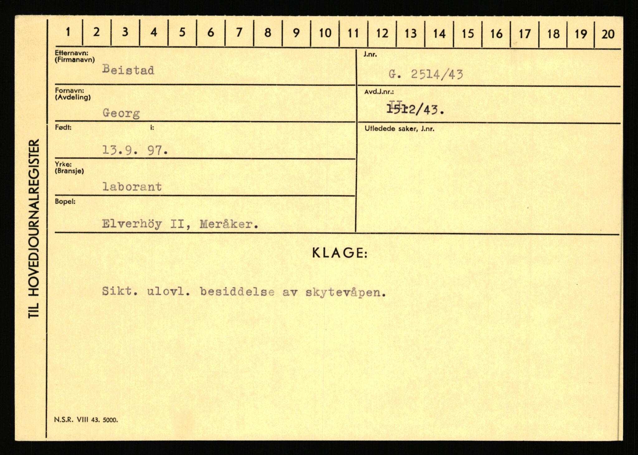 Statspolitiet - Hovedkontoret / Osloavdelingen, AV/RA-S-1329/C/Ca/L0002: Arneberg - Brand, 1943-1945, p. 1671