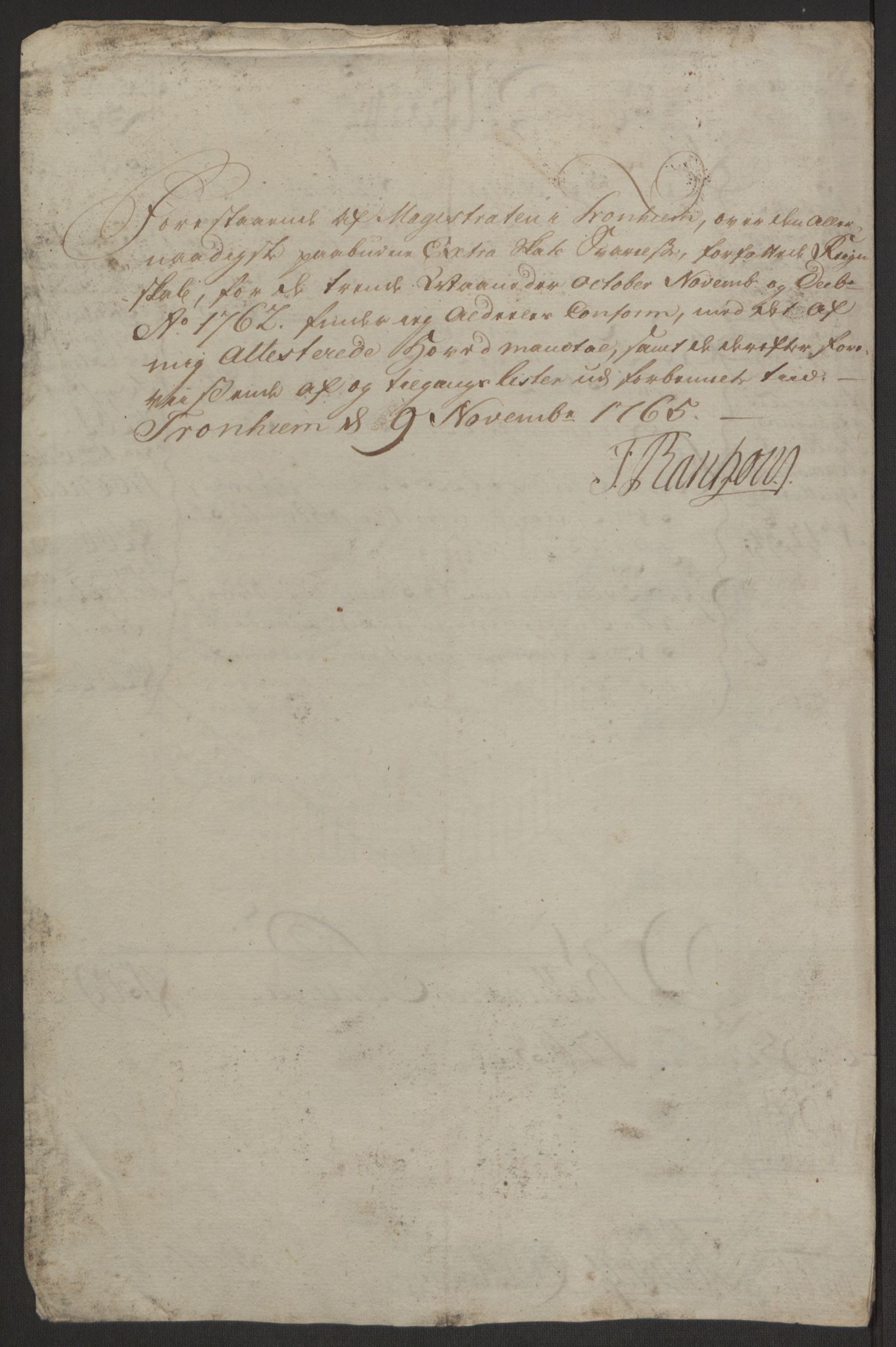 Rentekammeret inntil 1814, Reviderte regnskaper, Byregnskaper, AV/RA-EA-4066/R/Rs/L0516/0001: [S9] Kontribusjonsregnskap / Ekstraskatt, 1762-1767, p. 5