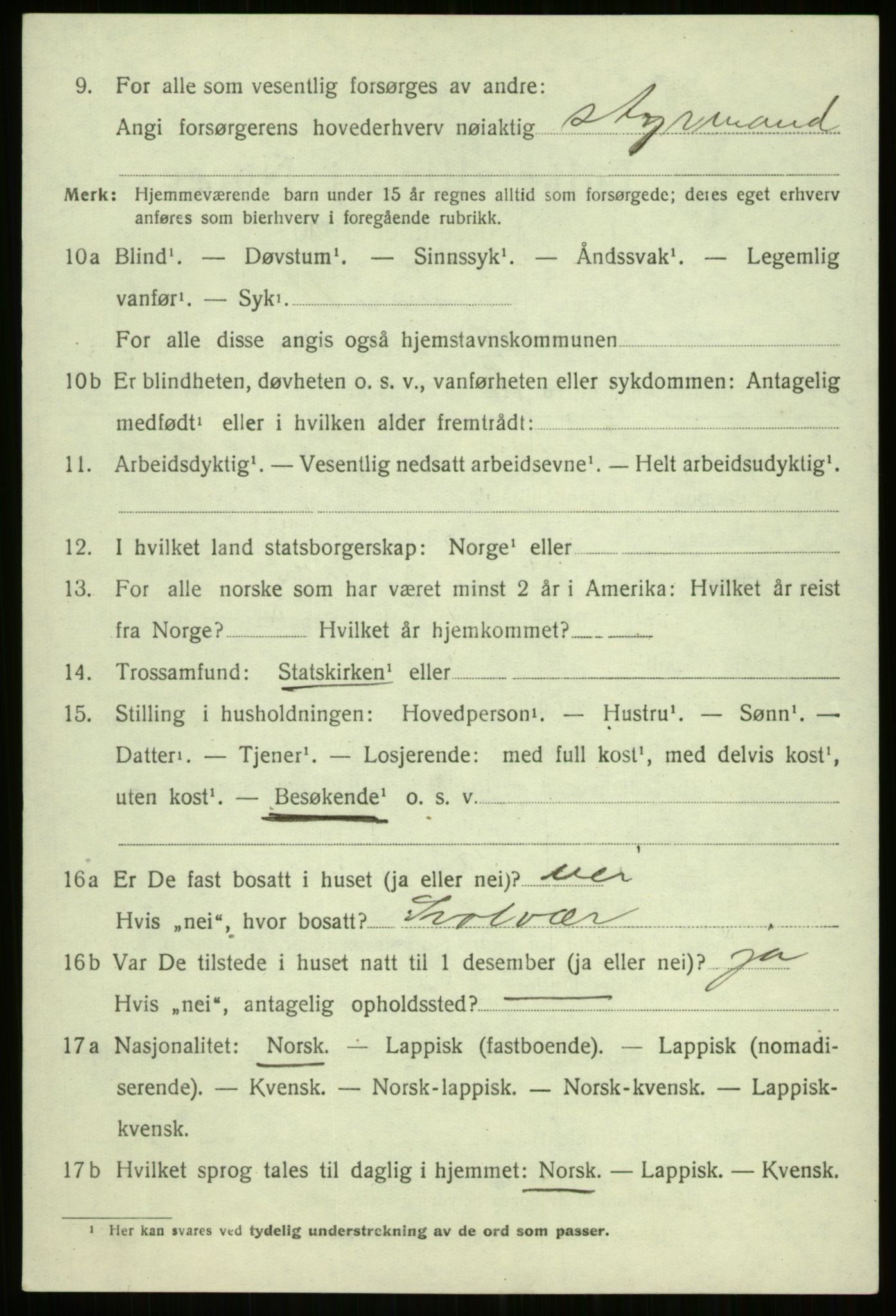 SATØ, 1920 census for Trondenes, 1920, p. 16011