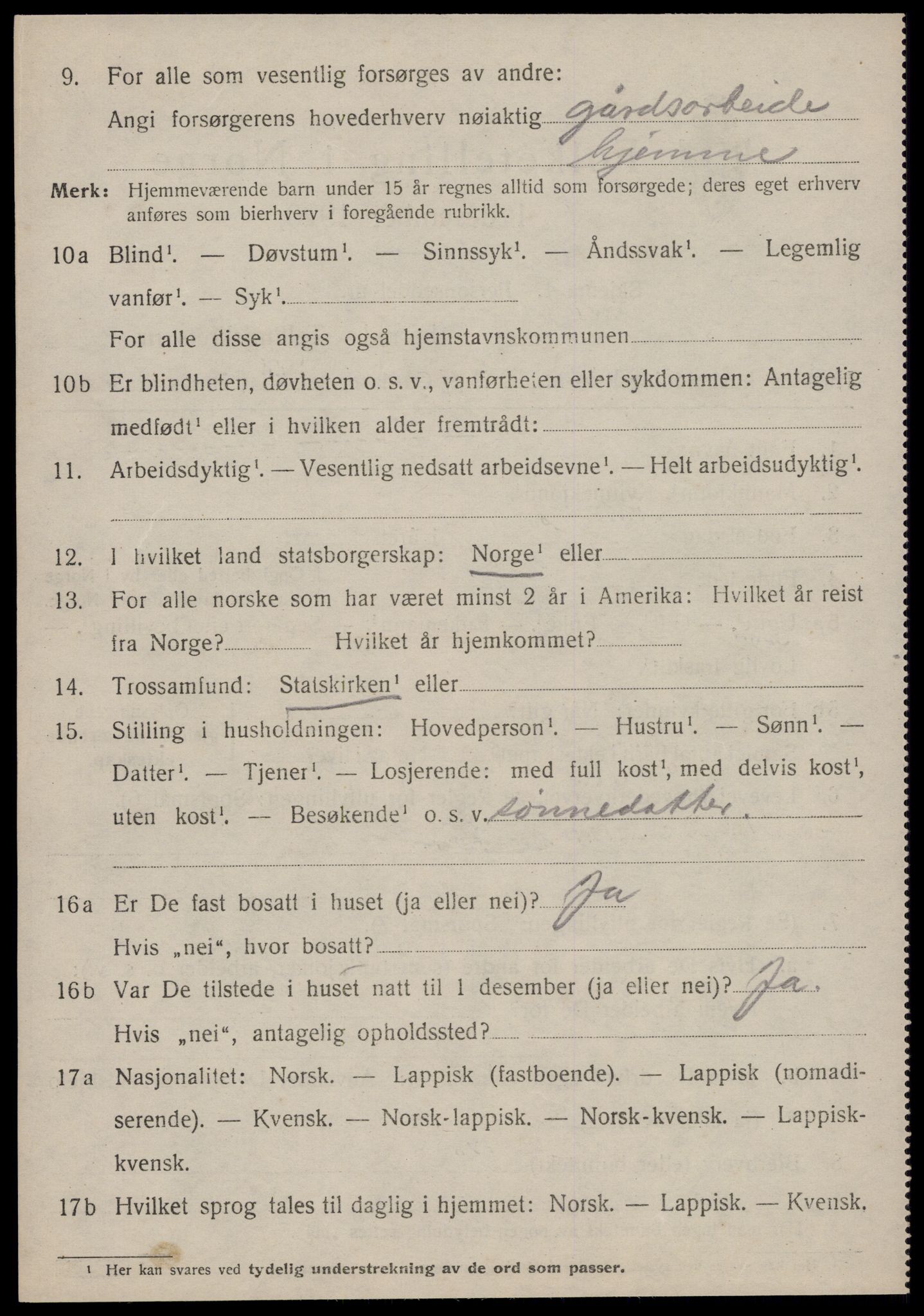 SAT, 1920 census for Ålen, 1920, p. 3365