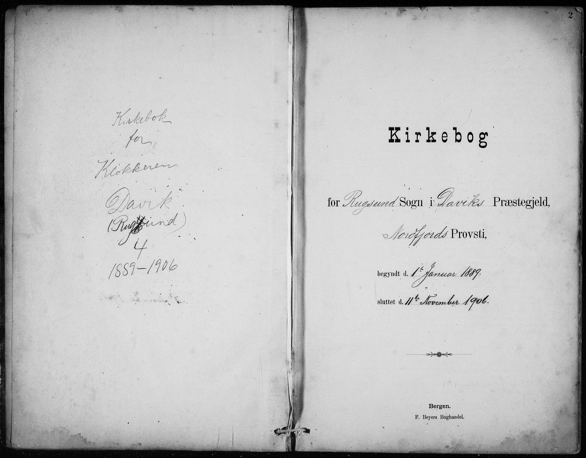 Davik sokneprestembete, AV/SAB-A-79701/H/Hab/Habc/L0002: Parish register (copy) no. C 2, 1889-1906