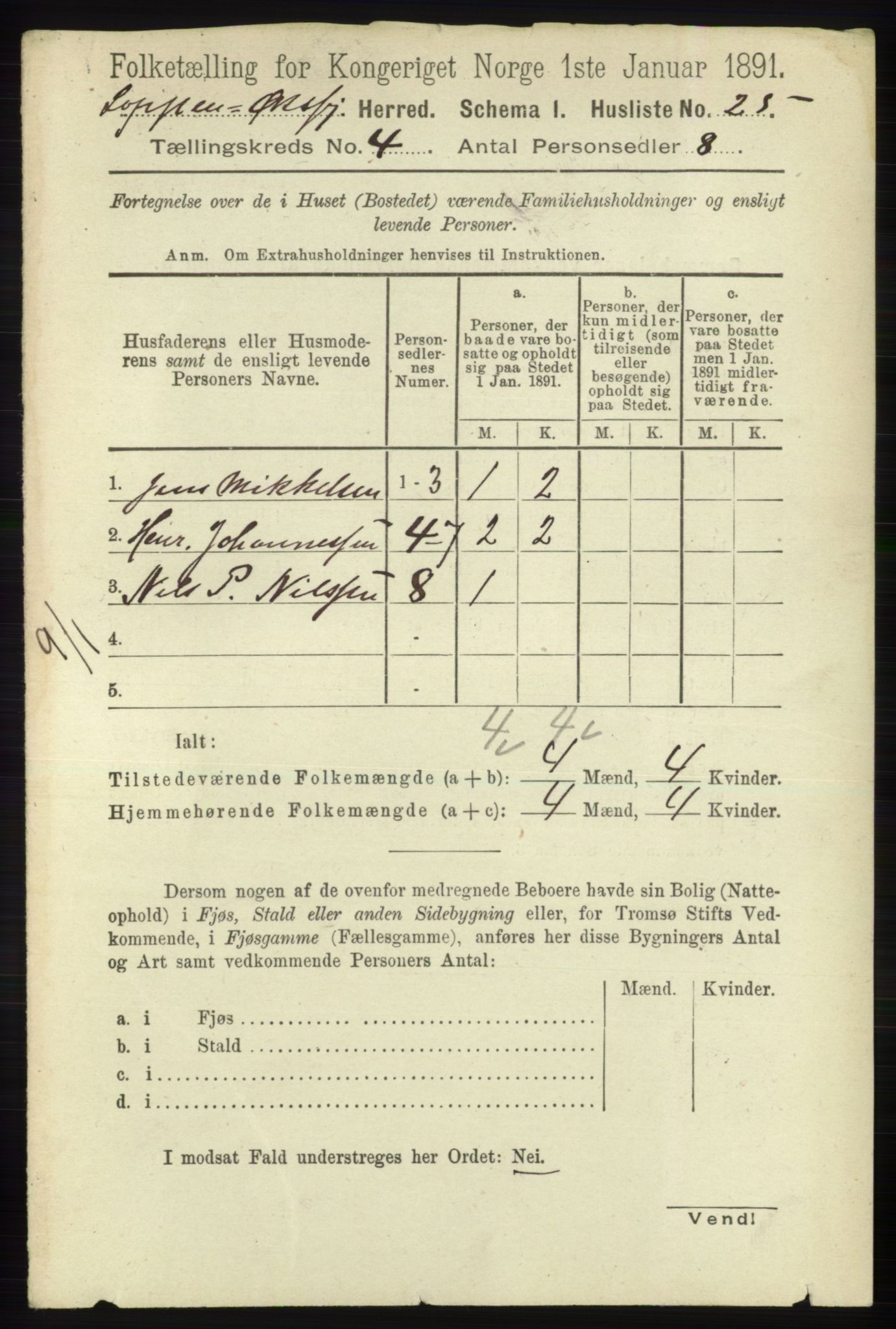 RA, 1891 census for 2014 Loppa, 1891, p. 841
