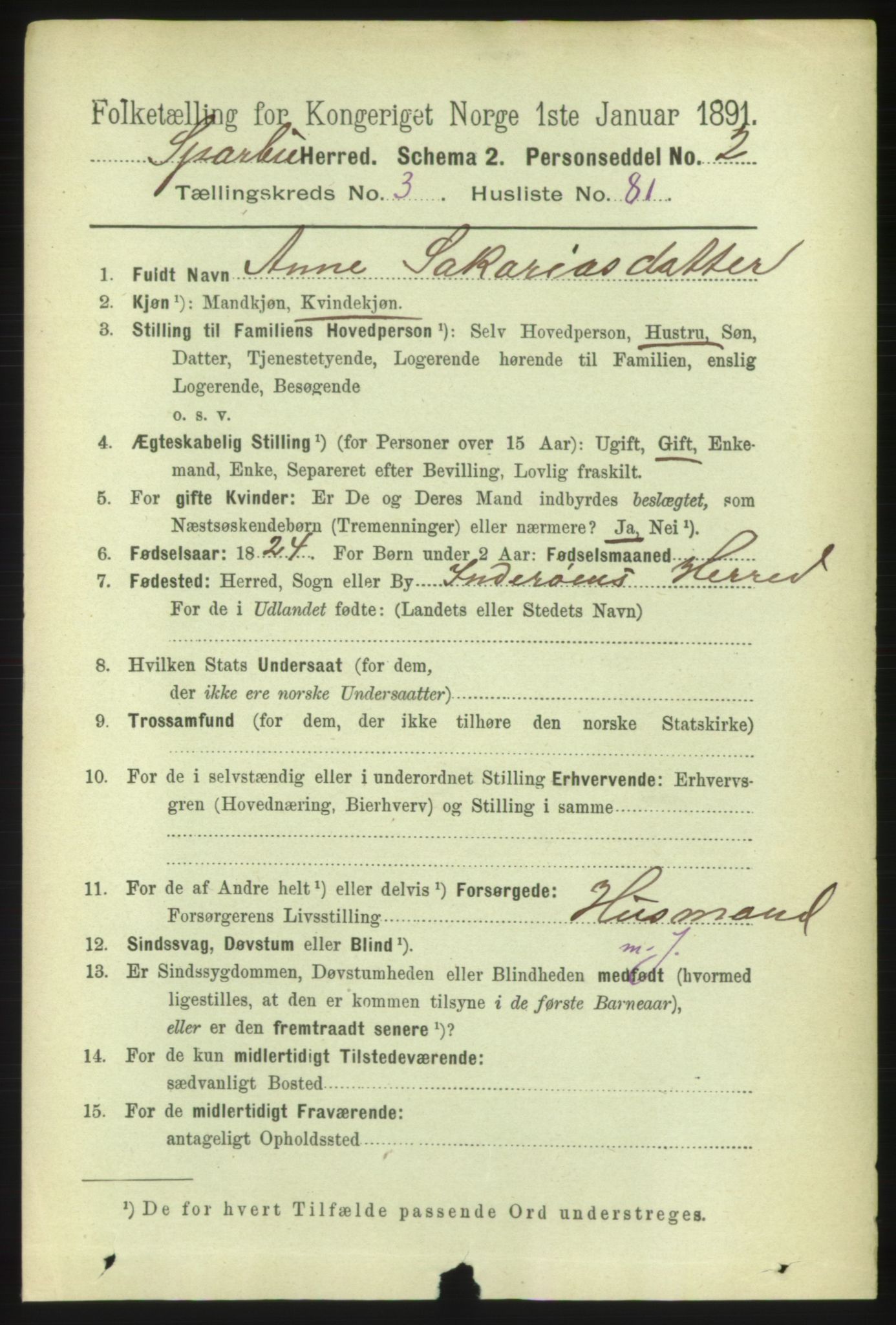 RA, 1891 census for 1731 Sparbu, 1891, p. 1318