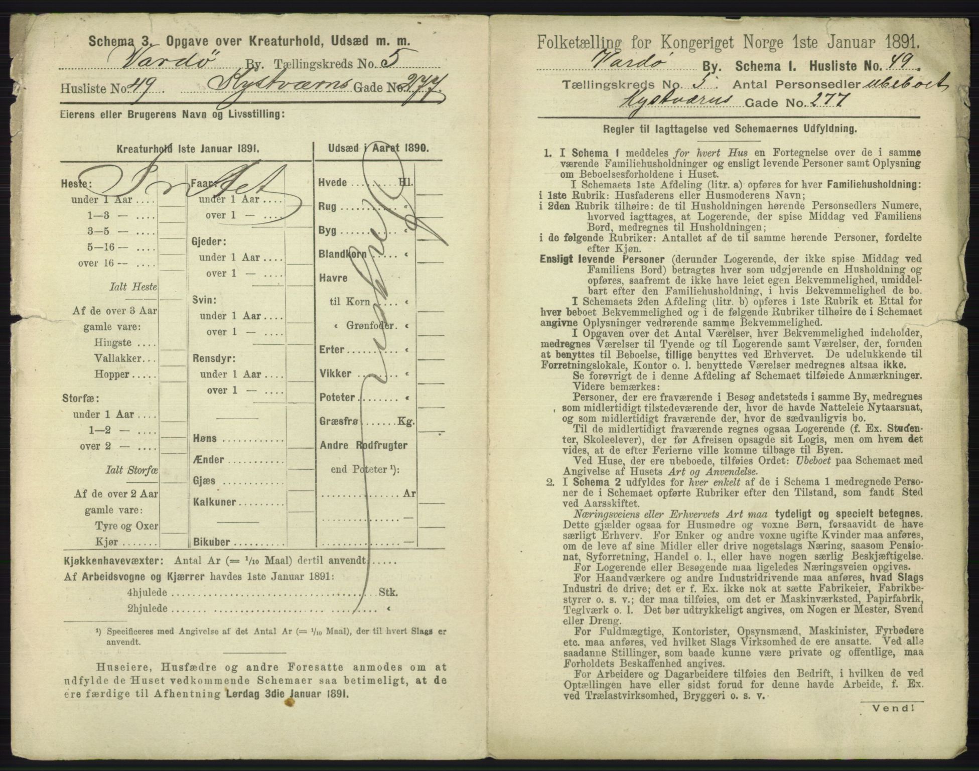 RA, 1891 census for 2002 Vardø, 1891, p. 2324