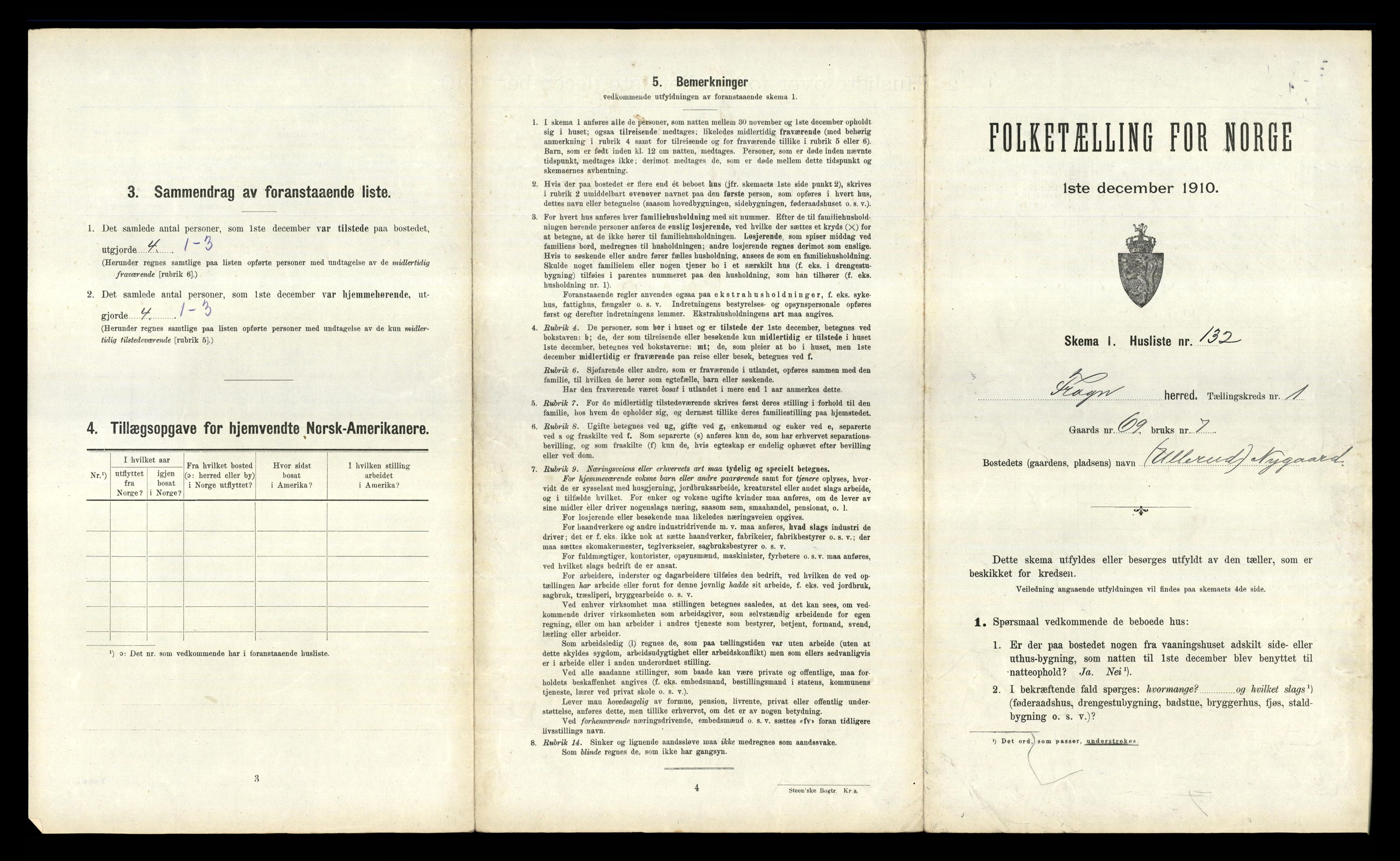 RA, 1910 census for Frogn, 1910, p. 284