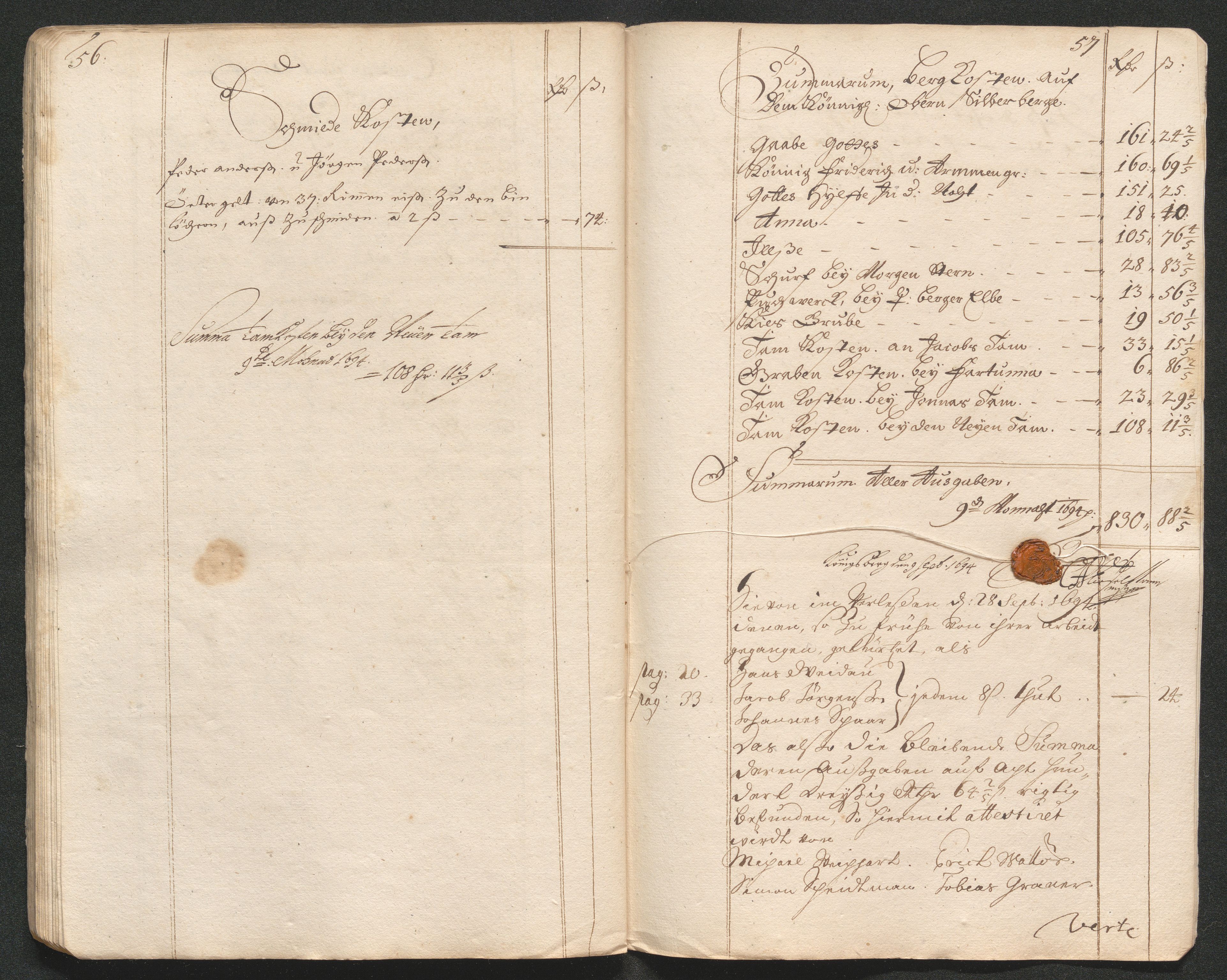 Kongsberg Sølvverk 1623-1816, AV/SAKO-EA-3135/001/D/Dc/Dcd/L0066: Utgiftsregnskap for gruver m.m., 1687-1694, p. 472