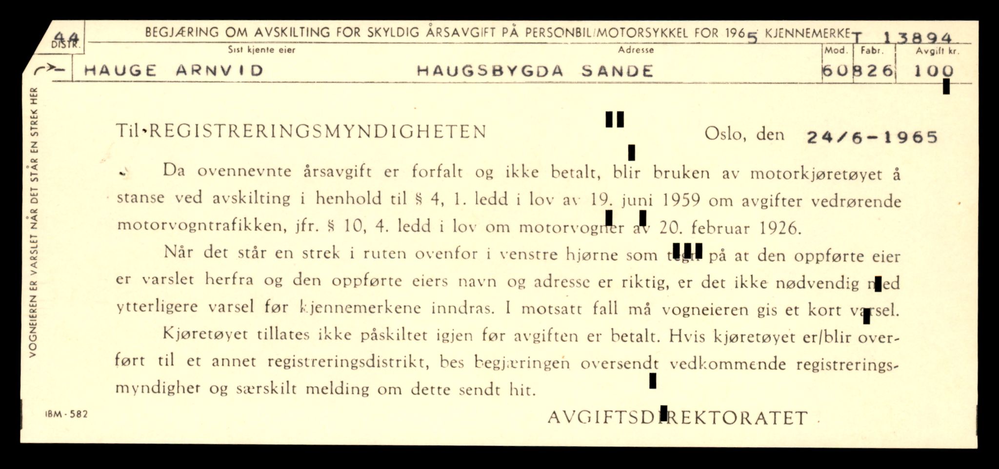 Møre og Romsdal vegkontor - Ålesund trafikkstasjon, AV/SAT-A-4099/F/Fe/L0041: Registreringskort for kjøretøy T 13710 - T 13905, 1927-1998, p. 3189
