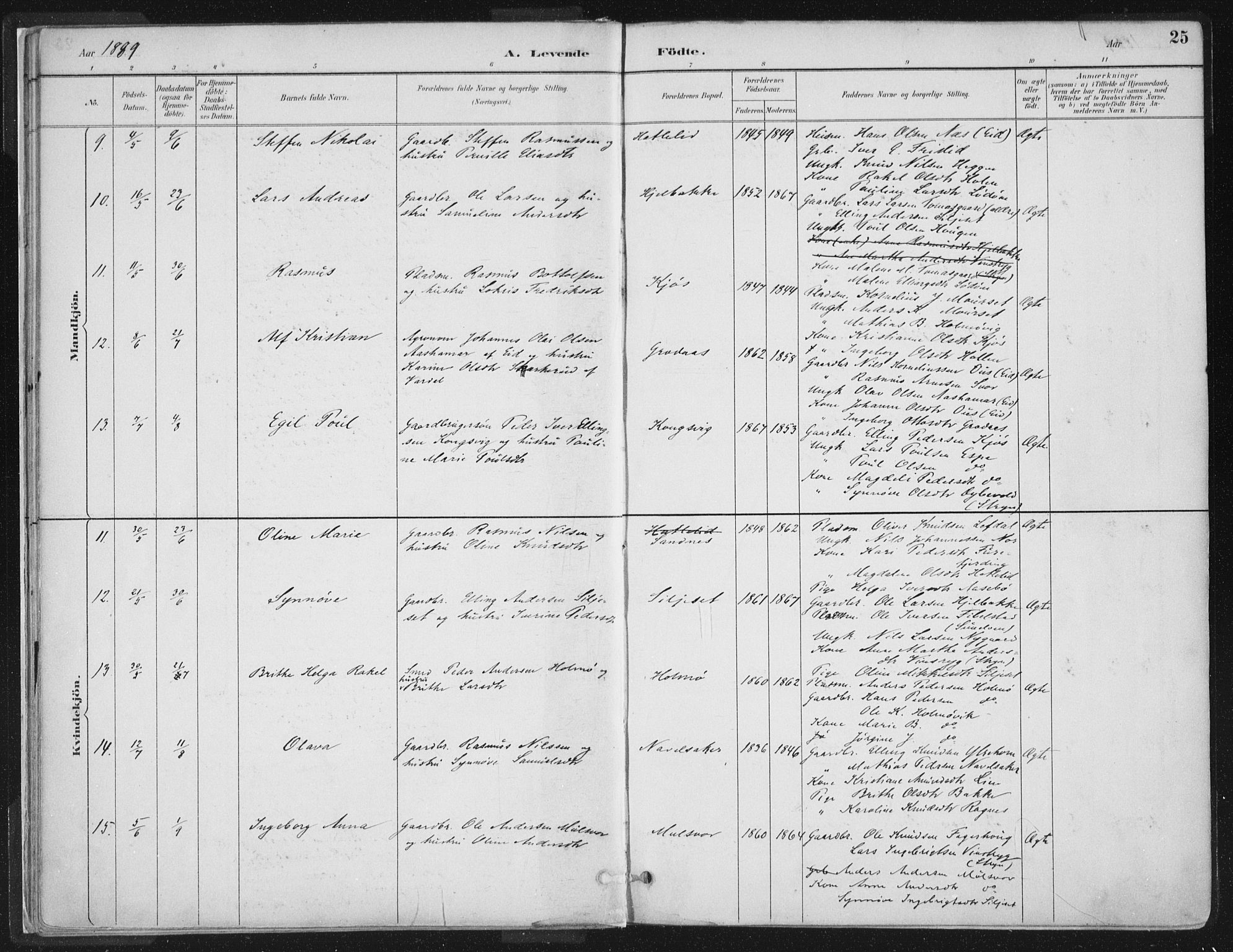 Hornindal sokneprestembete, AV/SAB-A-82401/H/Haa/Haaa/L0003/0001: Parish register (official) no. A 3A, 1887-1917, p. 25