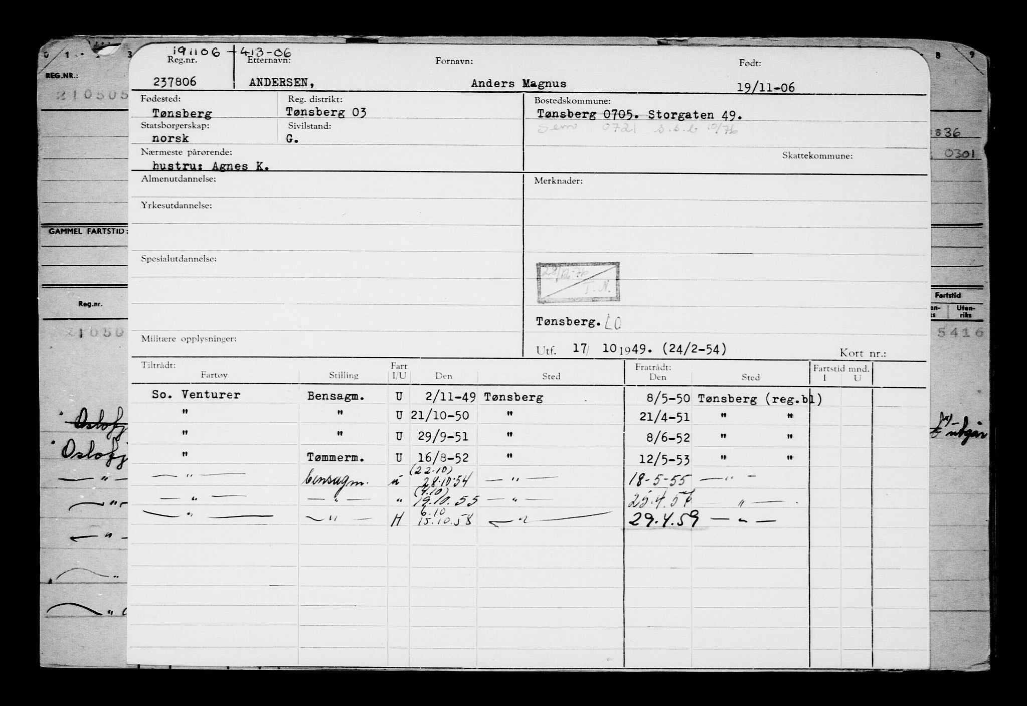 Direktoratet for sjømenn, AV/RA-S-3545/G/Gb/L0068: Hovedkort, 1906, p. 200