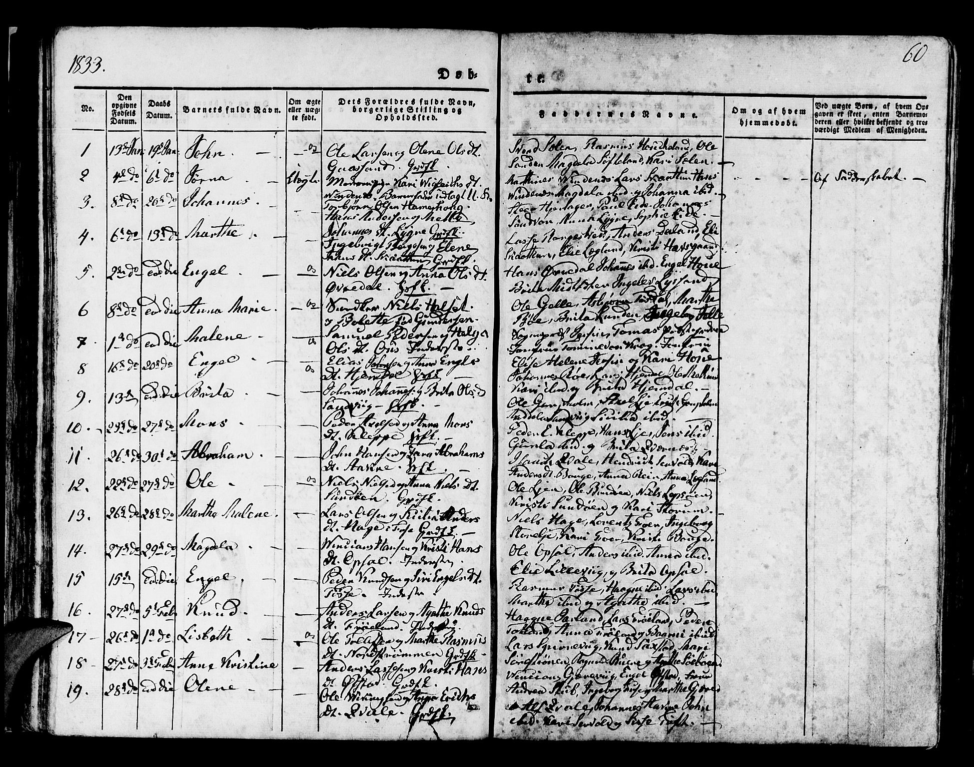 Os sokneprestembete, SAB/A-99929: Parish register (official) no. A 14, 1826-1839, p. 60