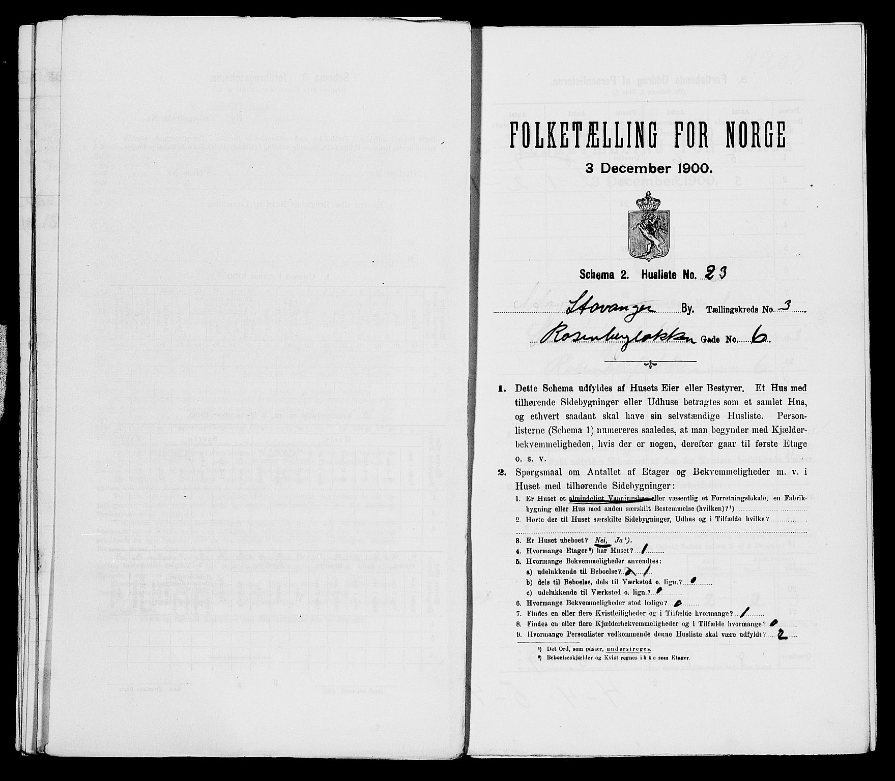 SAST, 1900 census for Stavanger, 1900, p. 1117