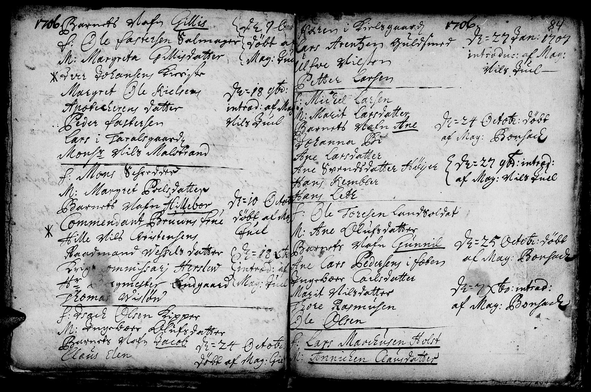 Ministerialprotokoller, klokkerbøker og fødselsregistre - Sør-Trøndelag, SAT/A-1456/601/L0034: Parish register (official) no. 601A02, 1702-1714, p. 84