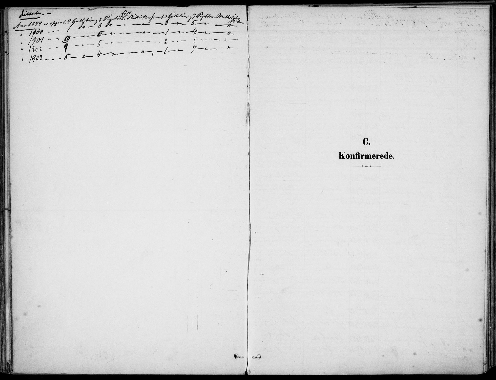 Barbu sokneprestkontor, AV/SAK-1111-0003/F/Fa/L0005: Parish register (official) no. A 5, 1899-1909