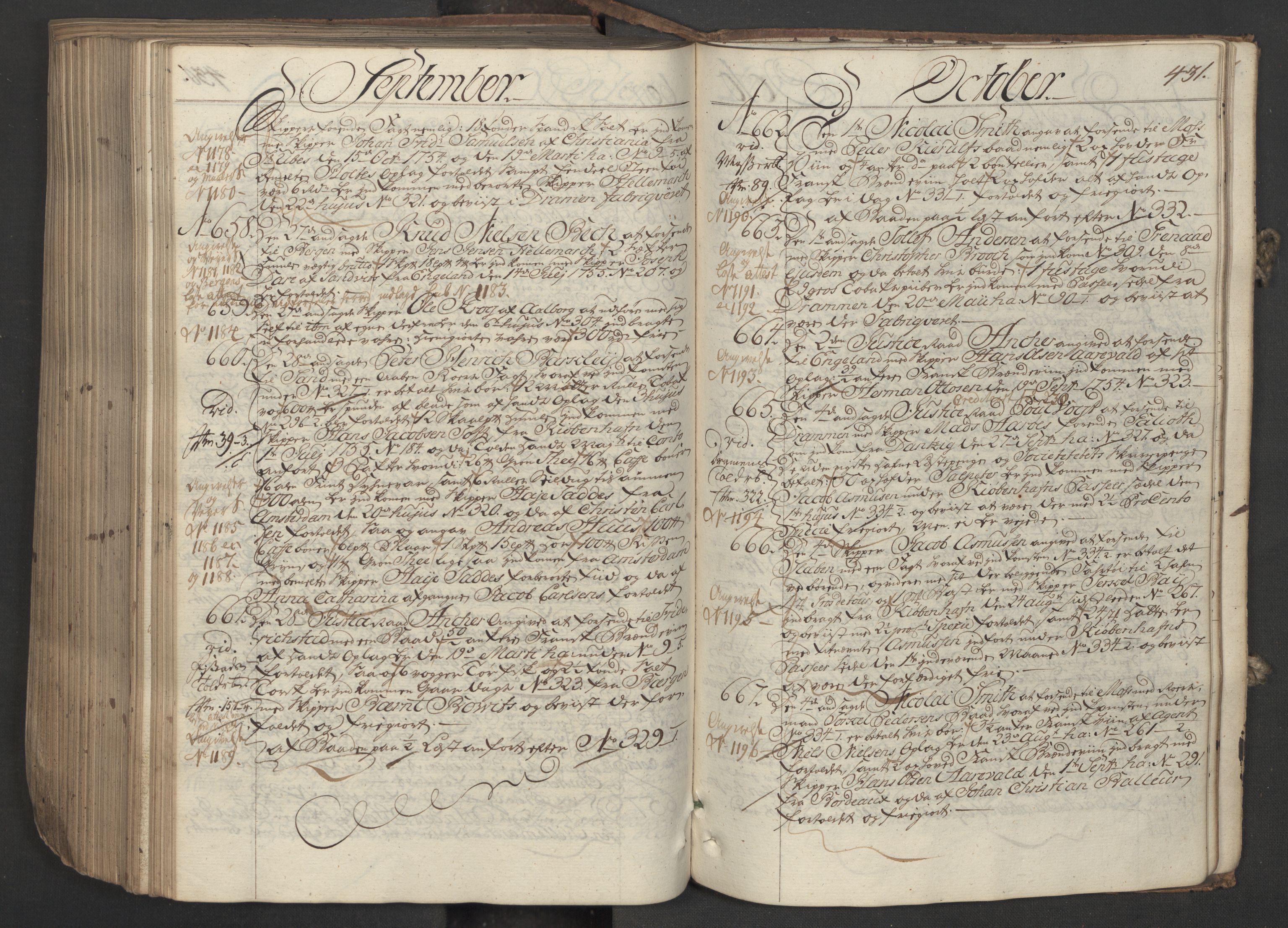 Generaltollkammeret, tollregnskaper, AV/RA-EA-5490/R06/L0037/0001: Tollregnskaper Kristiania / Inngående hovedtollbok, 1756, p. 330b-331a