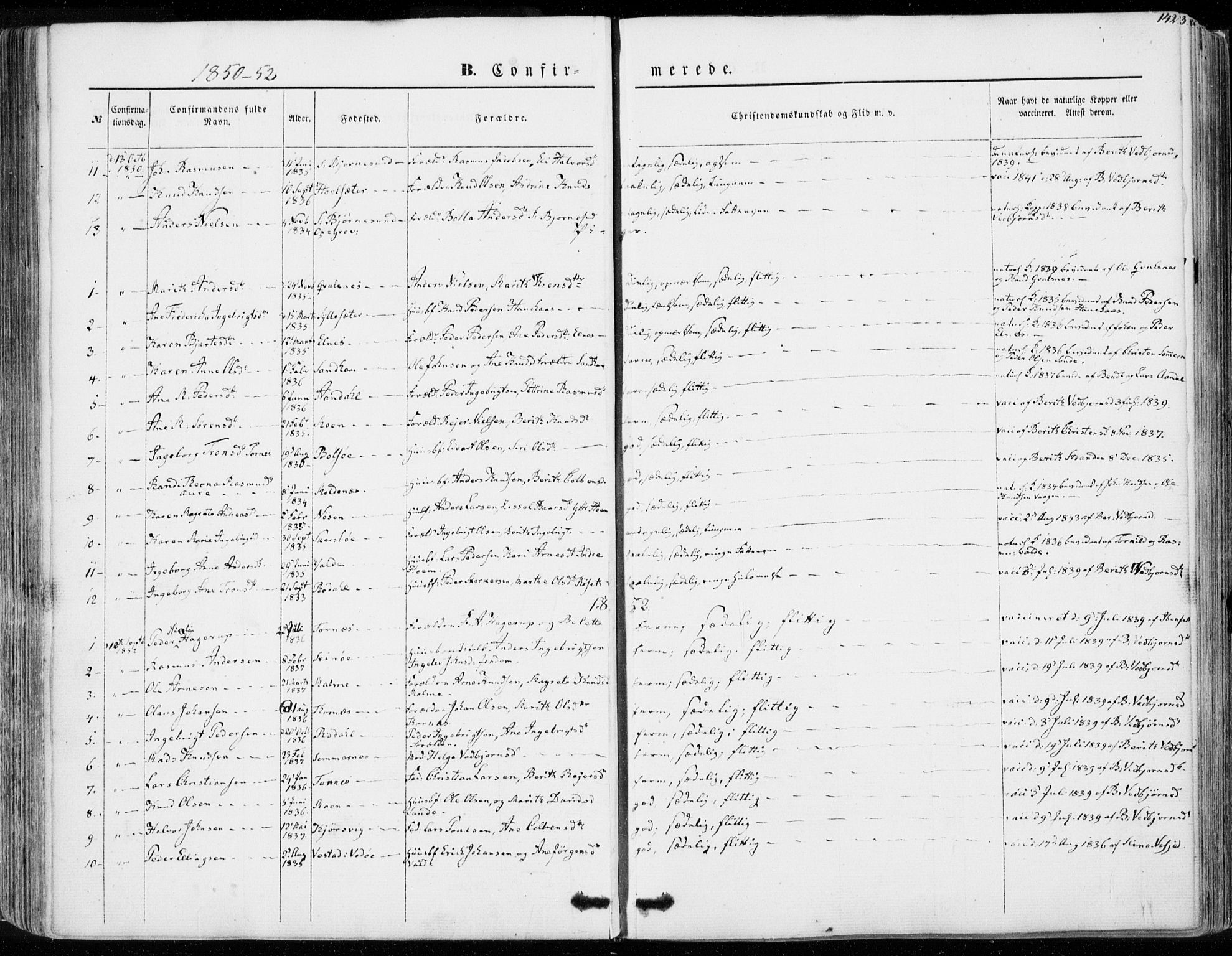 Ministerialprotokoller, klokkerbøker og fødselsregistre - Møre og Romsdal, AV/SAT-A-1454/565/L0748: Parish register (official) no. 565A02, 1845-1872, p. 142