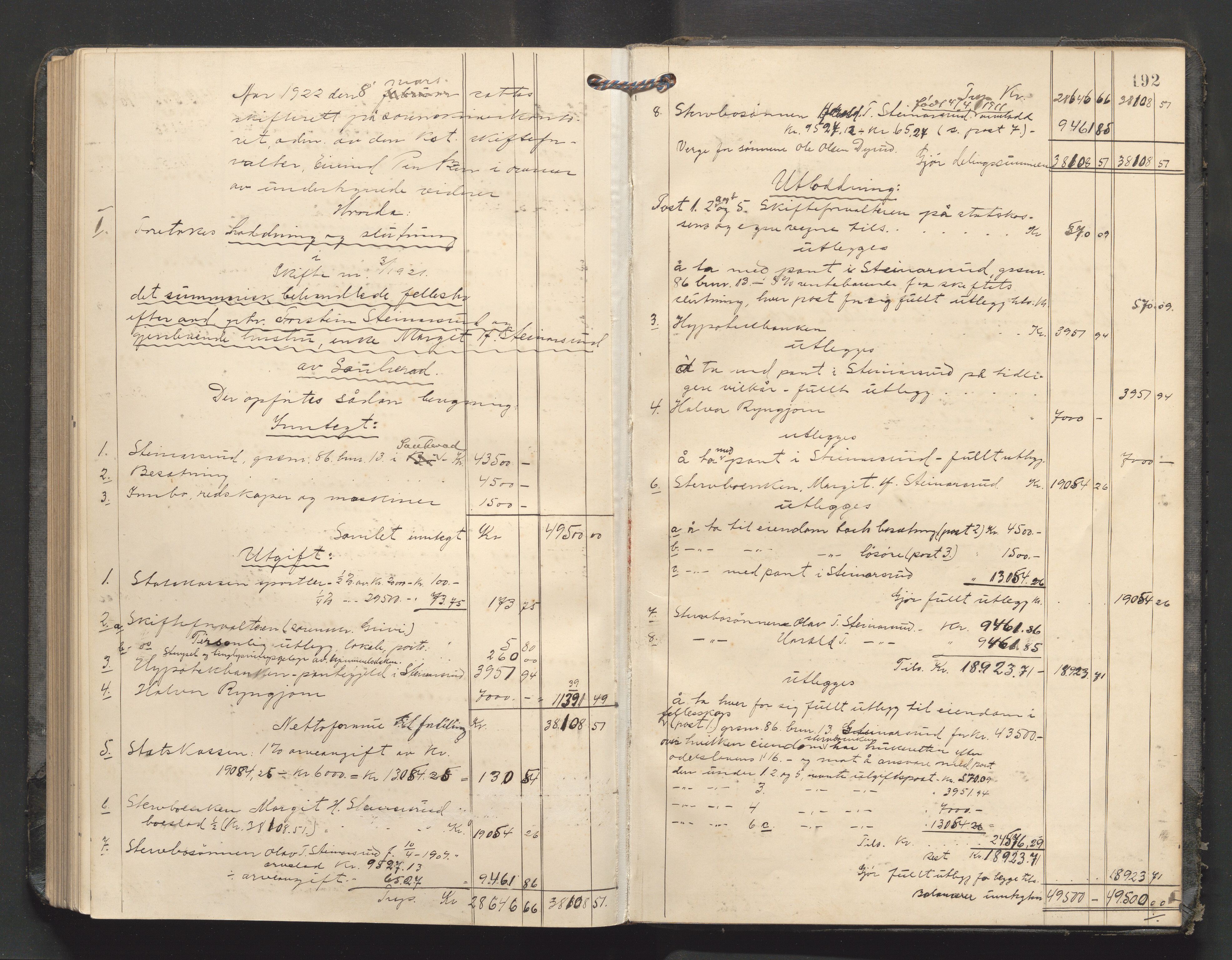 Nedre Telemark sorenskriveri, AV/SAKO-A-135/H/Hb/Hbe/L0008: Skifteutlodningsprotokoll, 1916-1922, p. 191b-192a