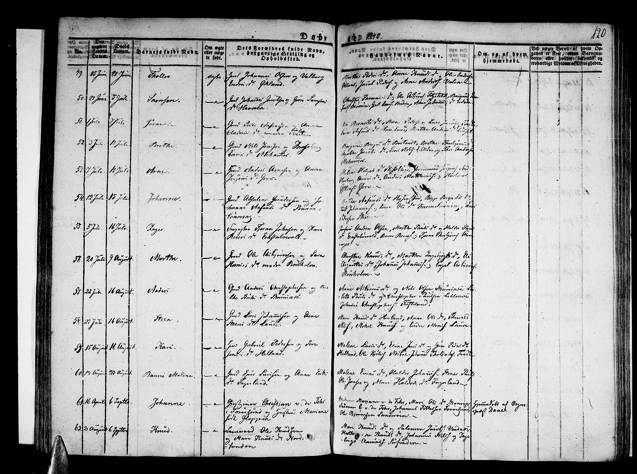 Stord sokneprestembete, AV/SAB-A-78201/H/Haa: Parish register (official) no. A 6, 1826-1840, p. 120