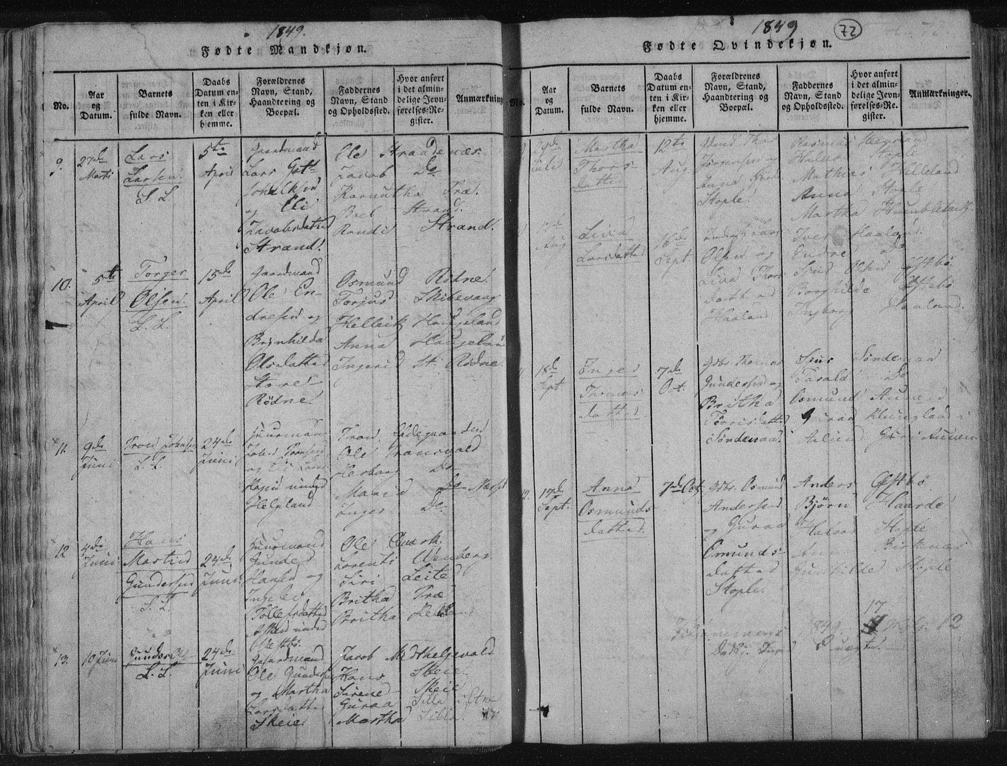 Vikedal sokneprestkontor, AV/SAST-A-101840/01/IV: Parish register (official) no. A 4, 1816-1850, p. 72