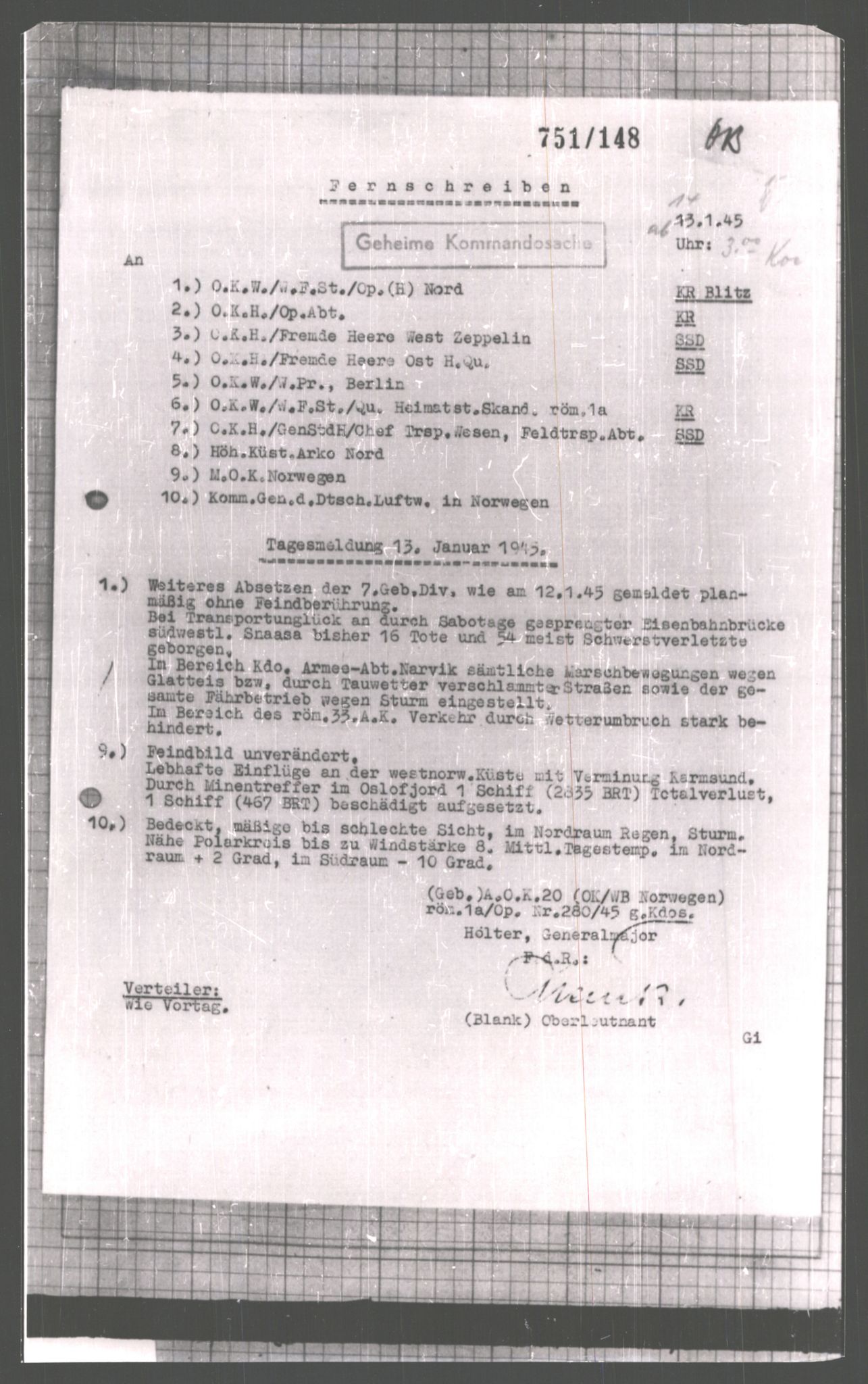 Forsvarets Overkommando. 2 kontor. Arkiv 11.4. Spredte tyske arkivsaker, AV/RA-RAFA-7031/D/Dar/Dara/L0006: Krigsdagbøker for 20. Gebirgs-Armee-Oberkommando (AOK 20), 1945, p. 473