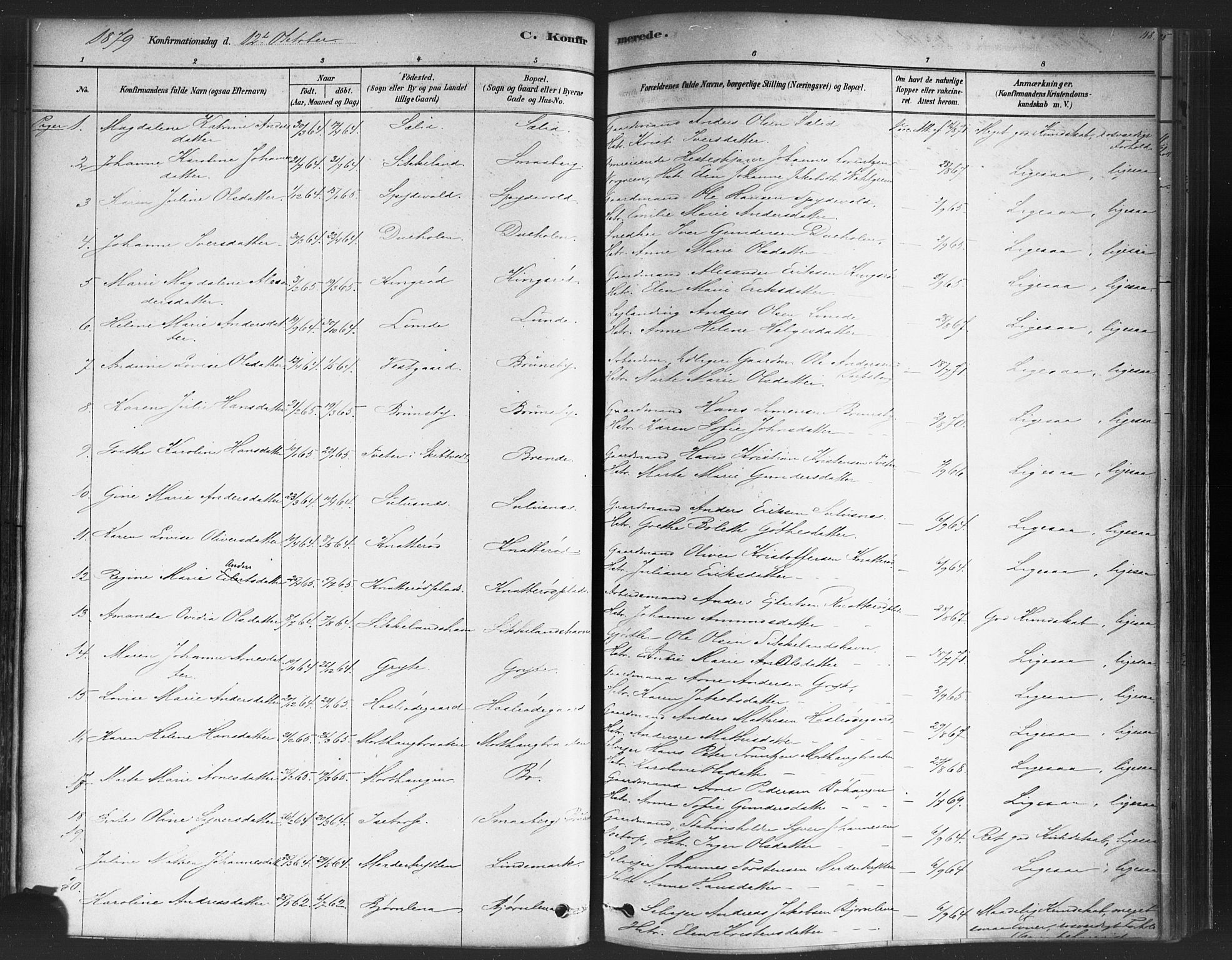 Varteig prestekontor Kirkebøker, AV/SAO-A-10447a/F/Fa/L0002: Parish register (official) no. 2, 1878-1899, p. 118