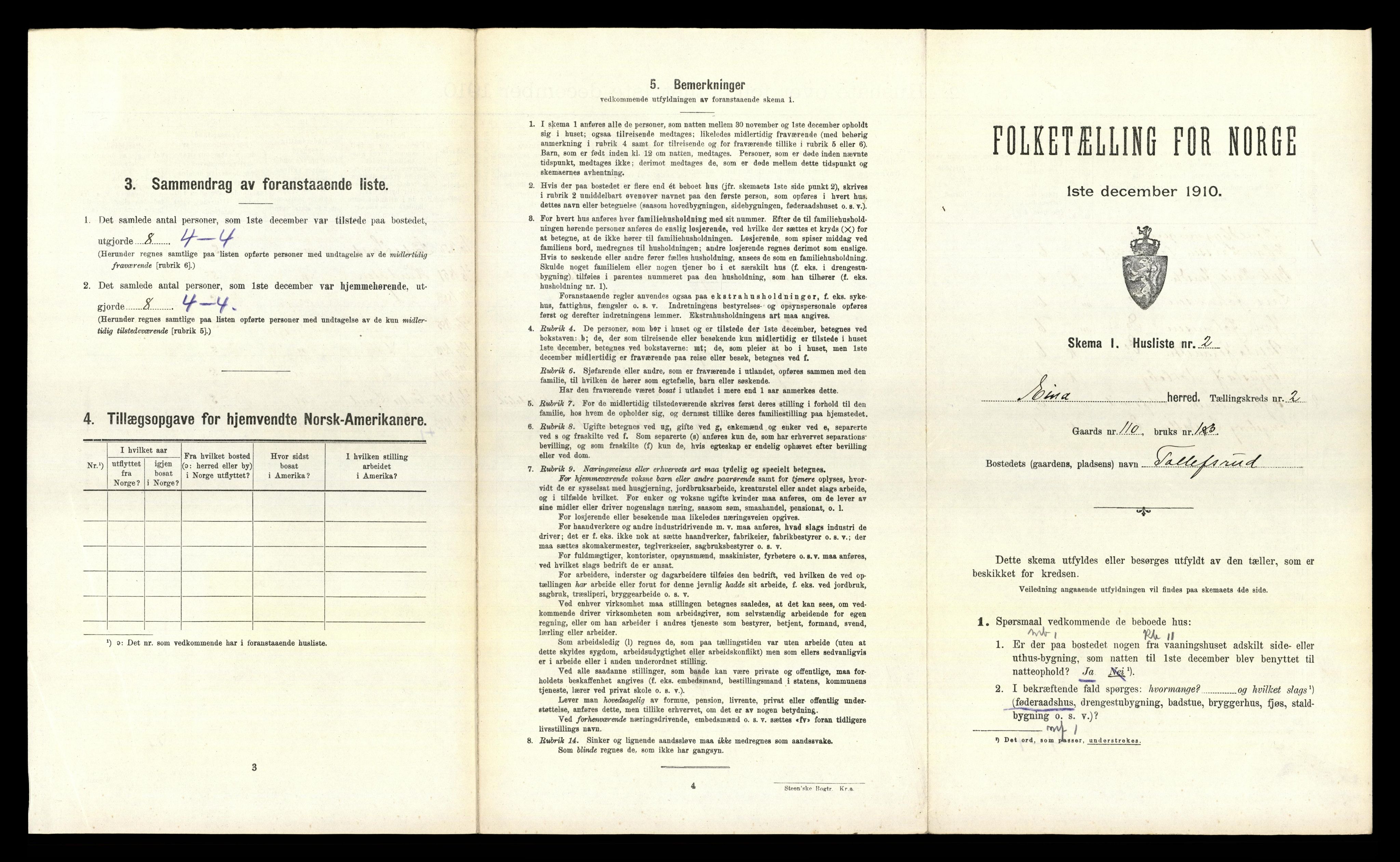 RA, 1910 census for Eina, 1910, p. 201