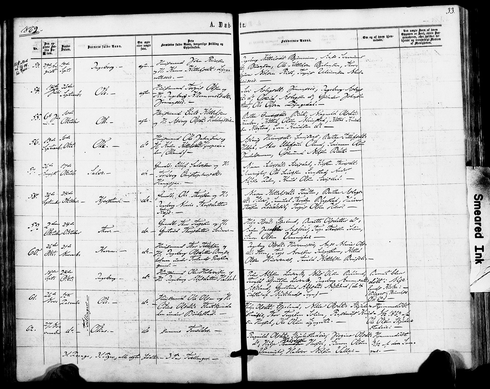 Froland sokneprestkontor, AV/SAK-1111-0013/F/Fa/L0003: Parish register (official) no. A 3, 1864-1881, p. 33