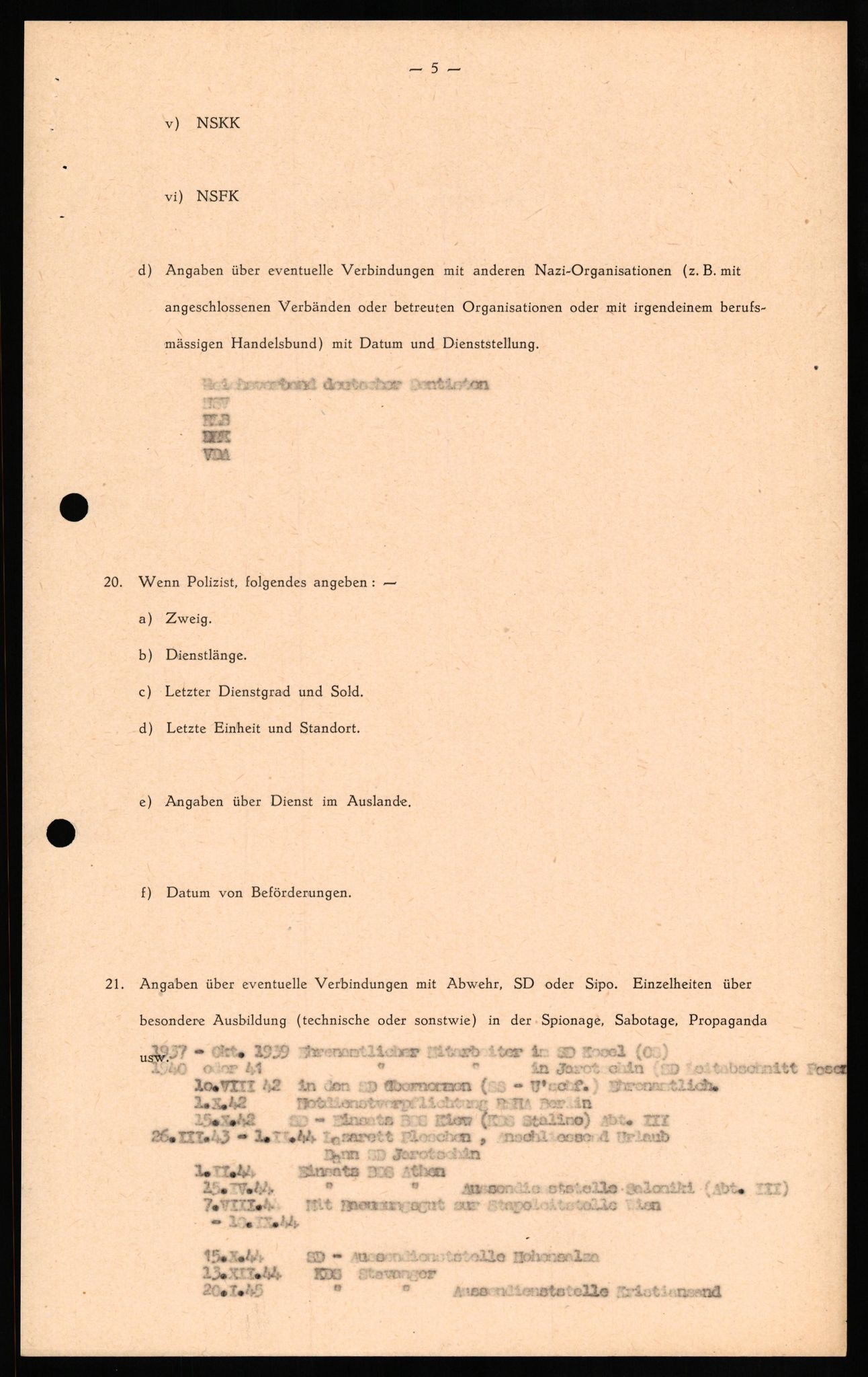 Forsvaret, Forsvarets overkommando II, AV/RA-RAFA-3915/D/Db/L0024: CI Questionaires. Tyske okkupasjonsstyrker i Norge. Tyskere., 1945-1946, p. 185