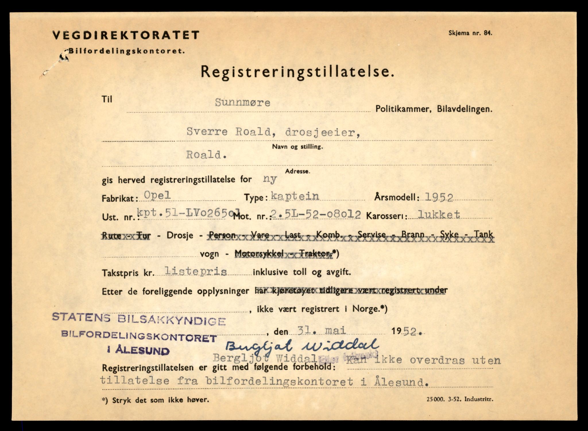 Møre og Romsdal vegkontor - Ålesund trafikkstasjon, AV/SAT-A-4099/F/Fe/L0025: Registreringskort for kjøretøy T 10931 - T 11045, 1927-1998, p. 1331