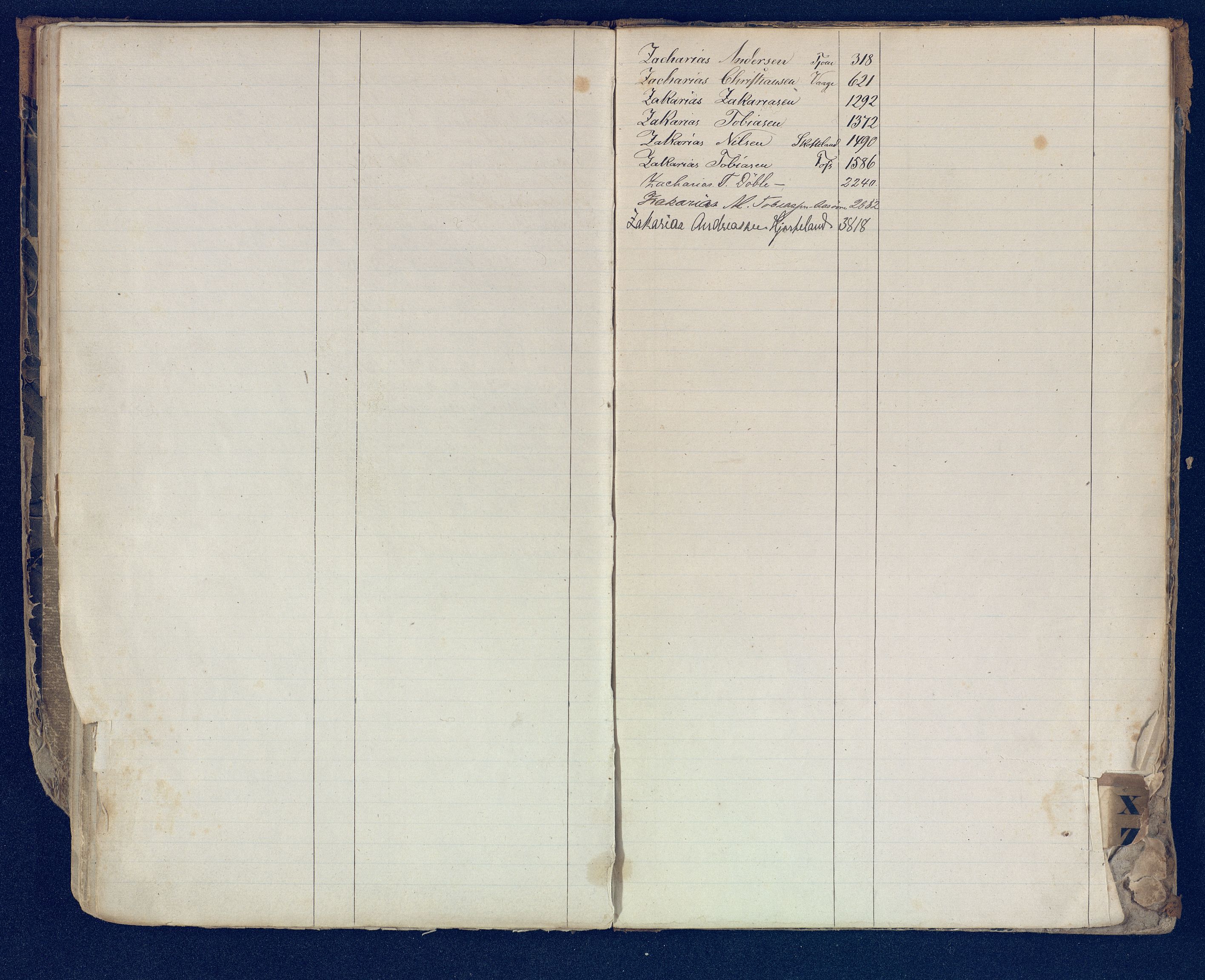 Mandal mønstringskrets, SAK/2031-0016/F/Fb/L0017/0001: Register til annontasjonsrulle og hovedrulle, Y-37 / Register til hovedrulle Y-19 (2 stykker), 1860-1866, p. 42