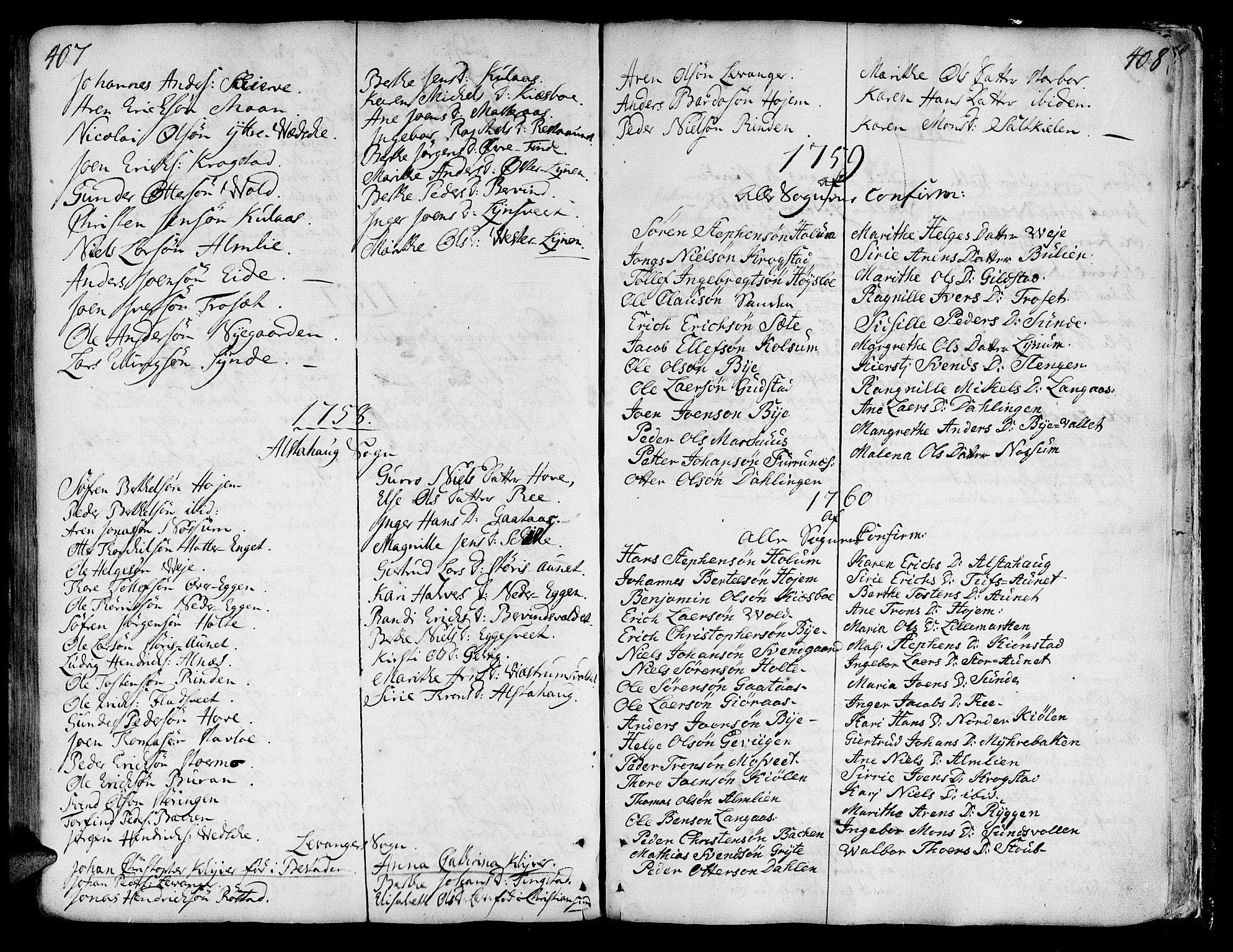 Ministerialprotokoller, klokkerbøker og fødselsregistre - Nord-Trøndelag, AV/SAT-A-1458/717/L0141: Parish register (official) no. 717A01, 1747-1803, p. 407-408