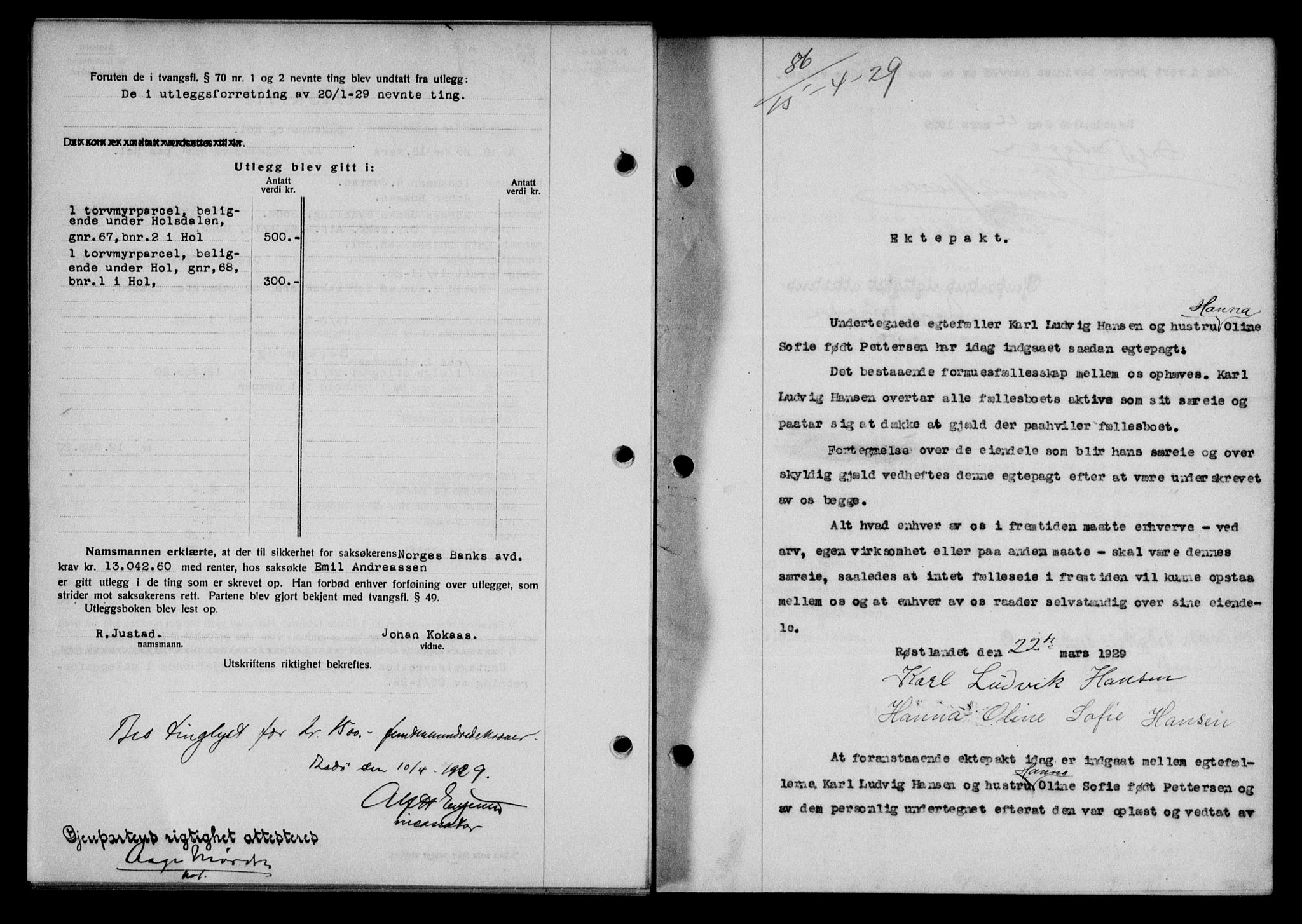 Lofoten sorenskriveri, AV/SAT-A-0017/1/2/2C/L0019b: Mortgage book no. 19b, 1929-1929, Deed date: 15.04.1929