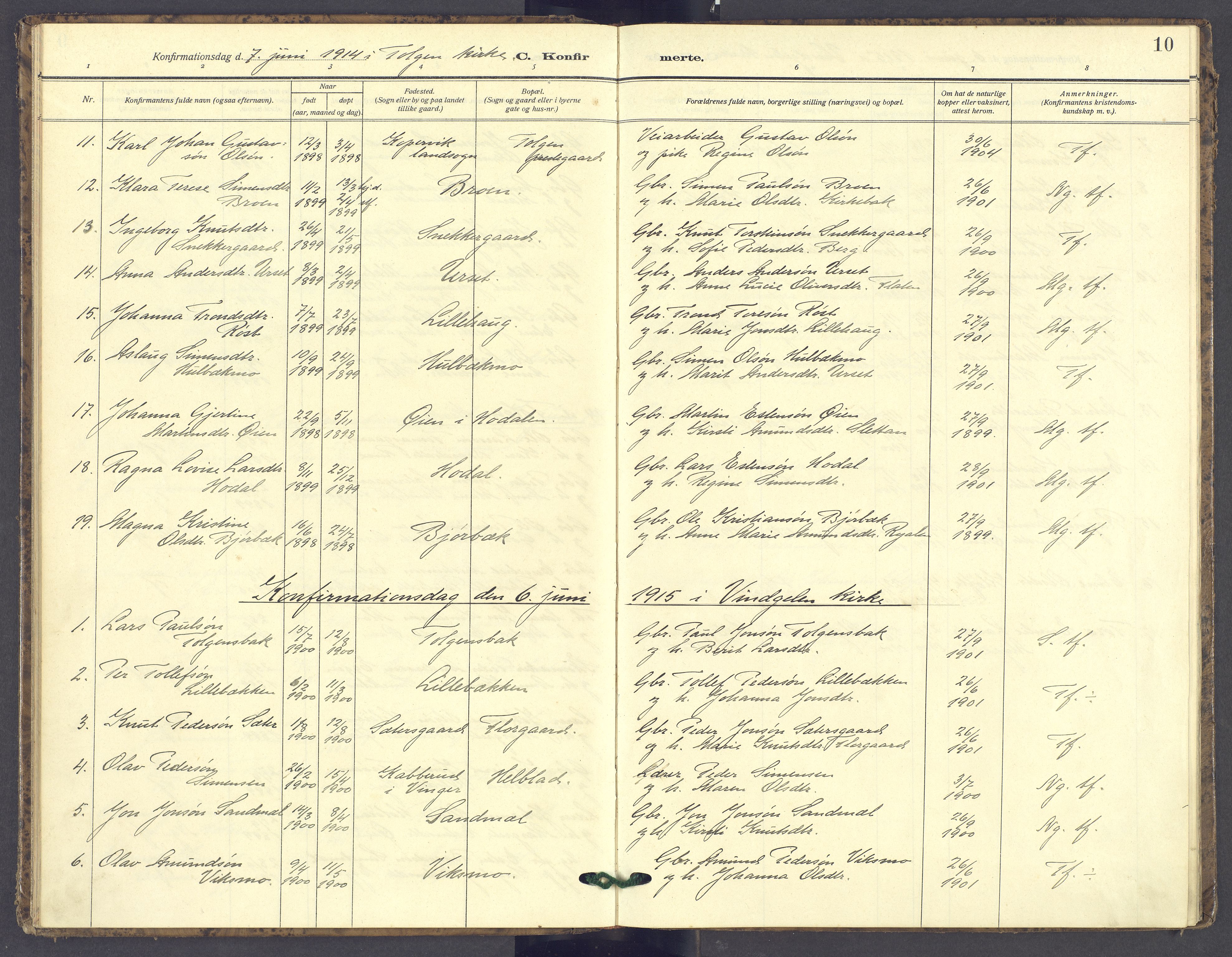 Tolga prestekontor, AV/SAH-PREST-062/K/L0016: Parish register (official) no. 16, 1908-1957, p. 10