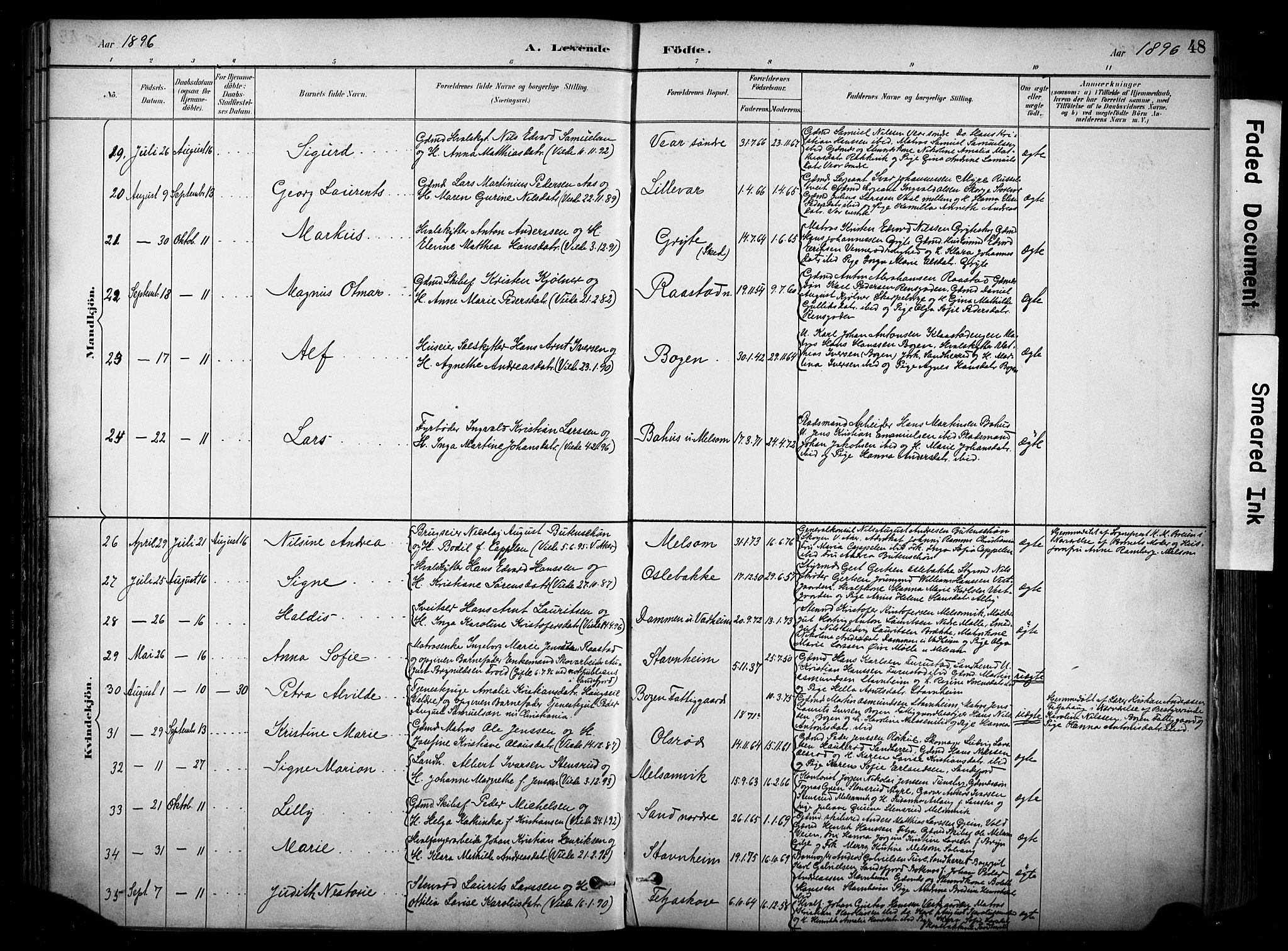 Stokke kirkebøker, SAKO/A-320/F/Fa/L0010: Parish register (official) no. I 10, 1884-1903, p. 48