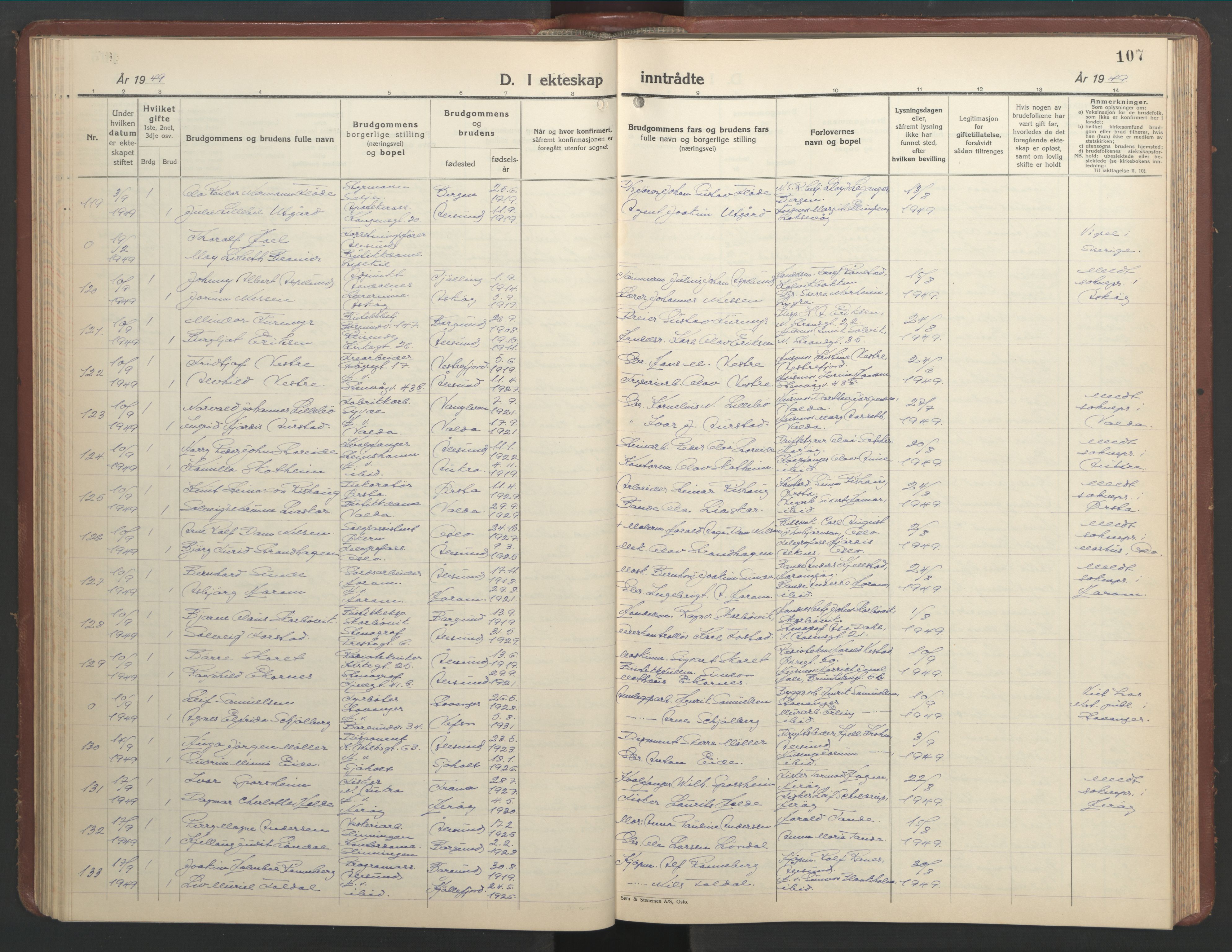 Ministerialprotokoller, klokkerbøker og fødselsregistre - Møre og Romsdal, AV/SAT-A-1454/529/L0479: Parish register (copy) no. 529C16, 1941-1950, p. 107