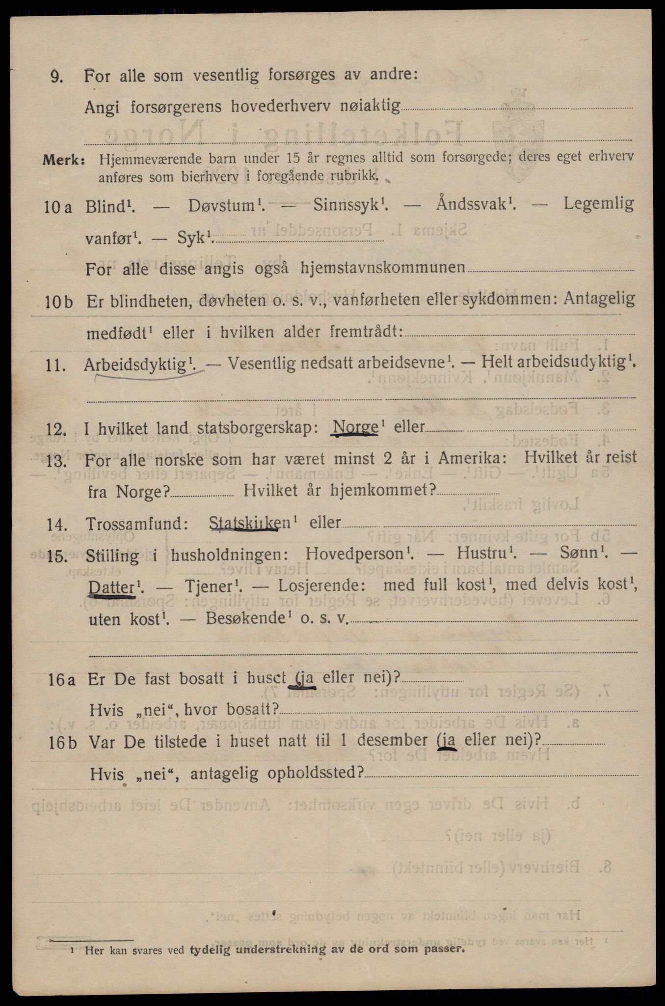 SAT, 1920 census for Trondheim, 1920, p. 62407